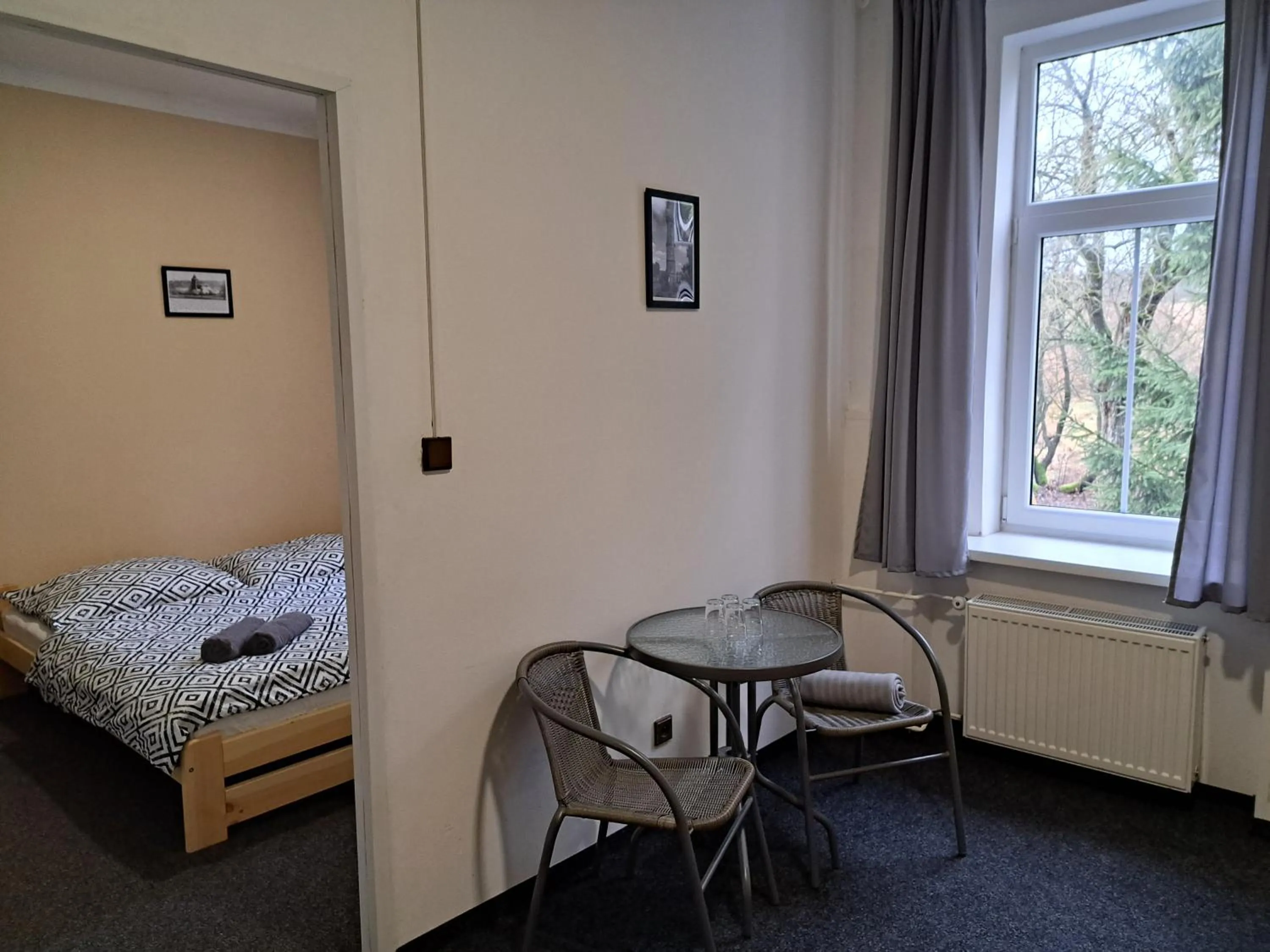 Seating area, Bed in Pension U Johnů