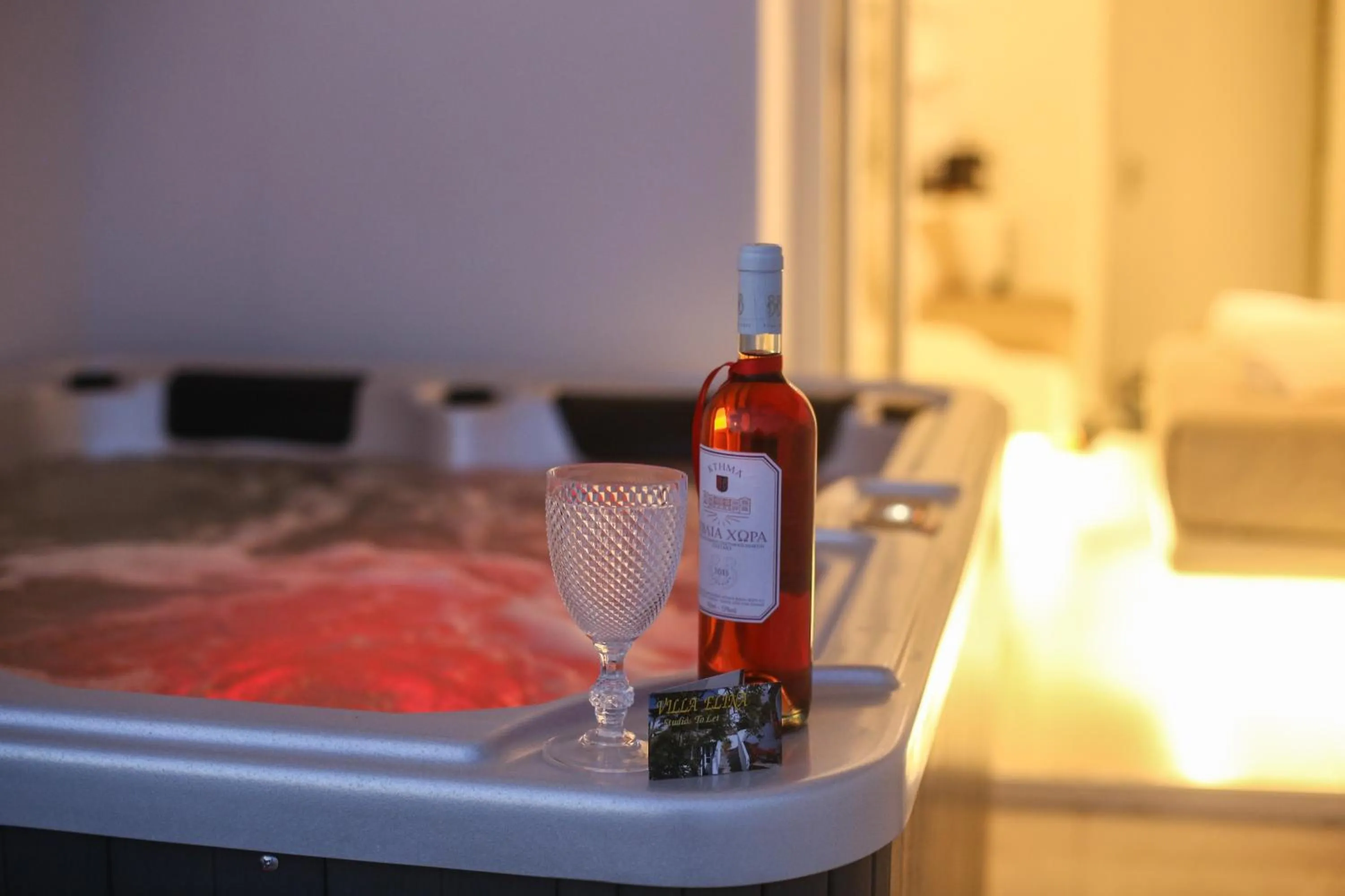 Sunset, Bed in Villa Elina suites and more