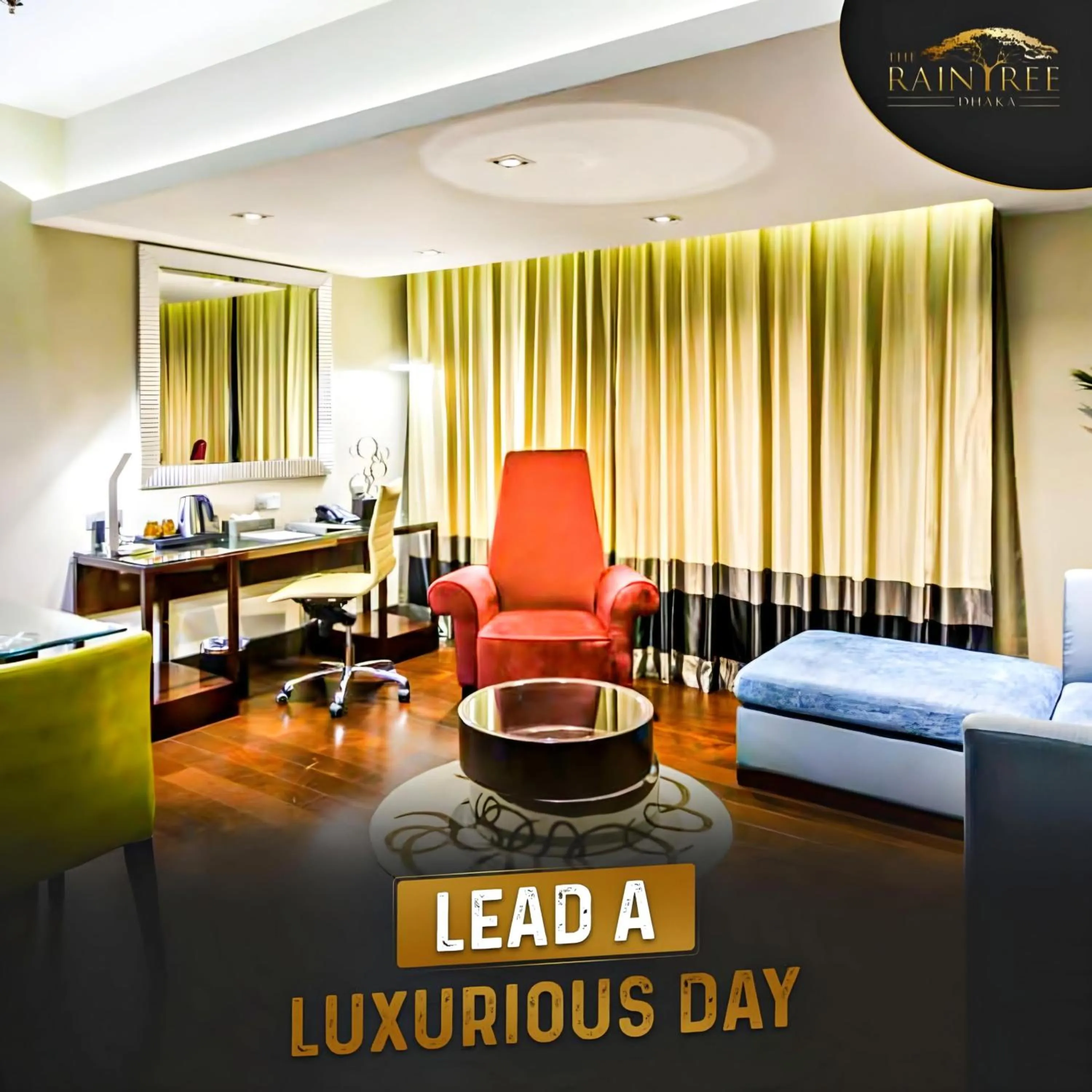 Living room, Bed in The Raintree Dhaka - A Luxury collection Hotel