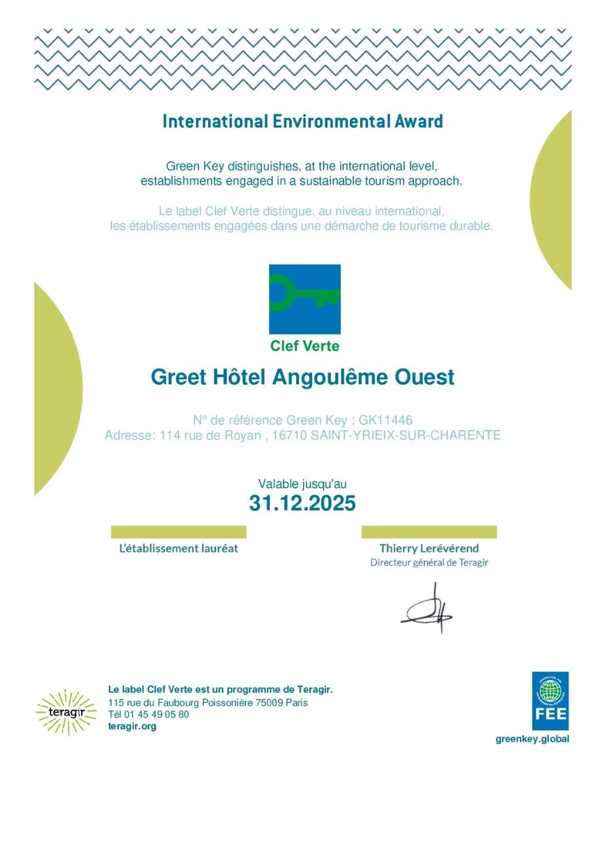 Property building in greet hôtel Angoulême