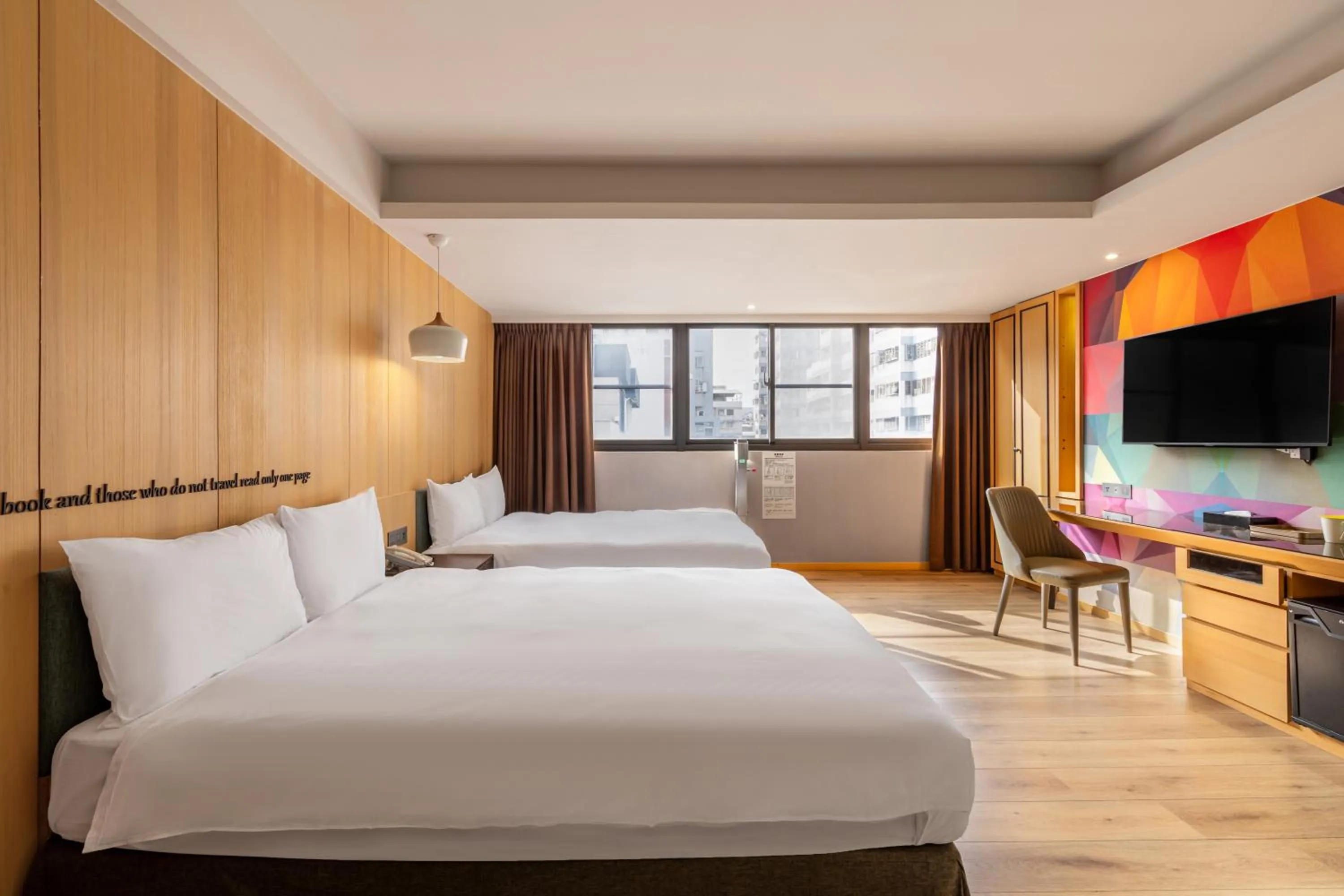 Bed in CHECK inn Taichung Wenxin Zhongqing