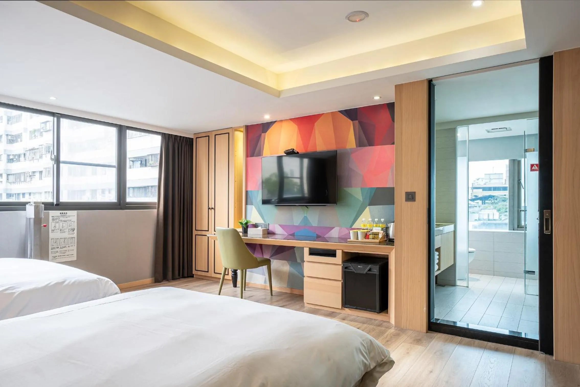 Bed in CHECK inn Taichung Wenxin Zhongqing