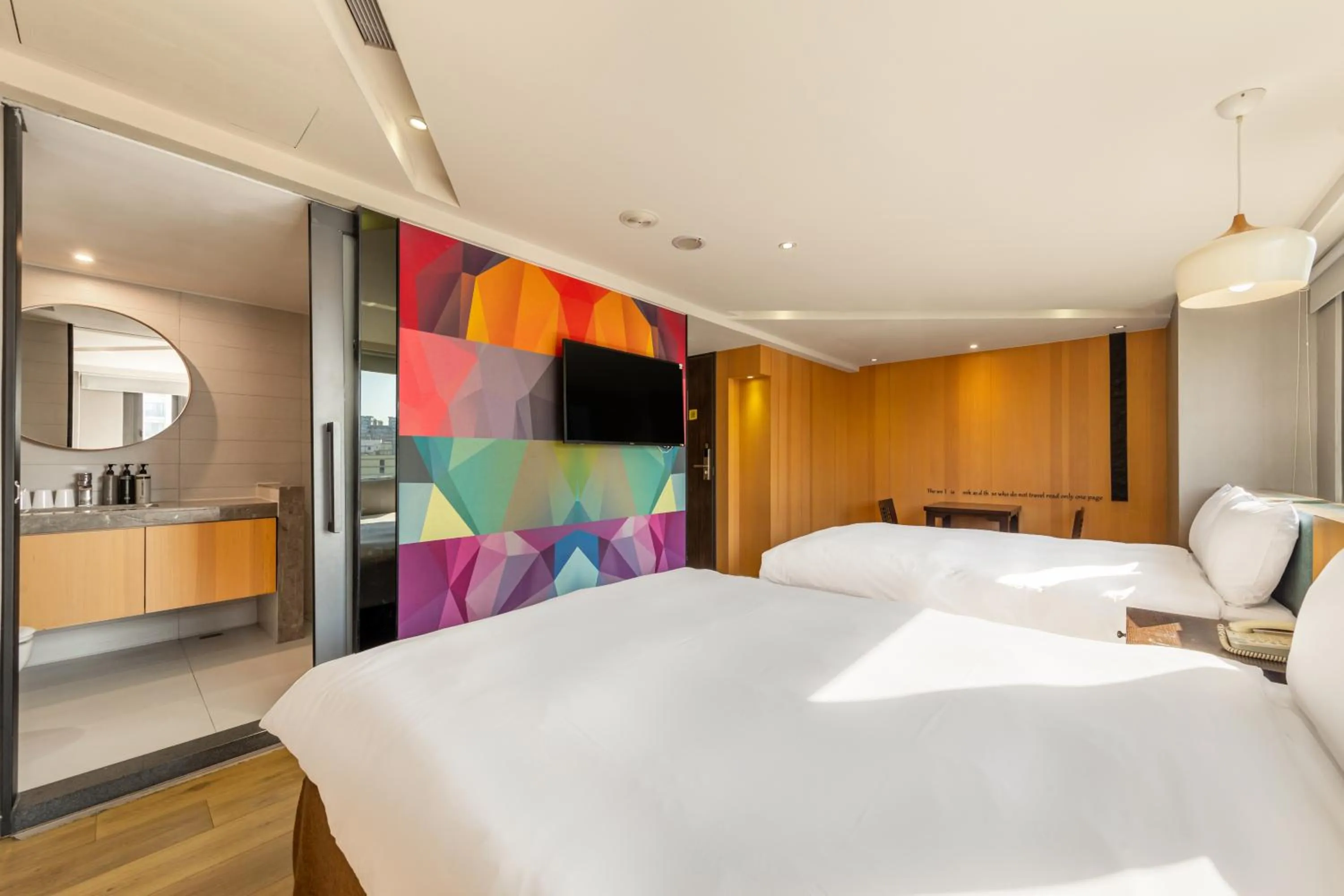 Bed in CHECK inn Taichung Wenxin Zhongqing