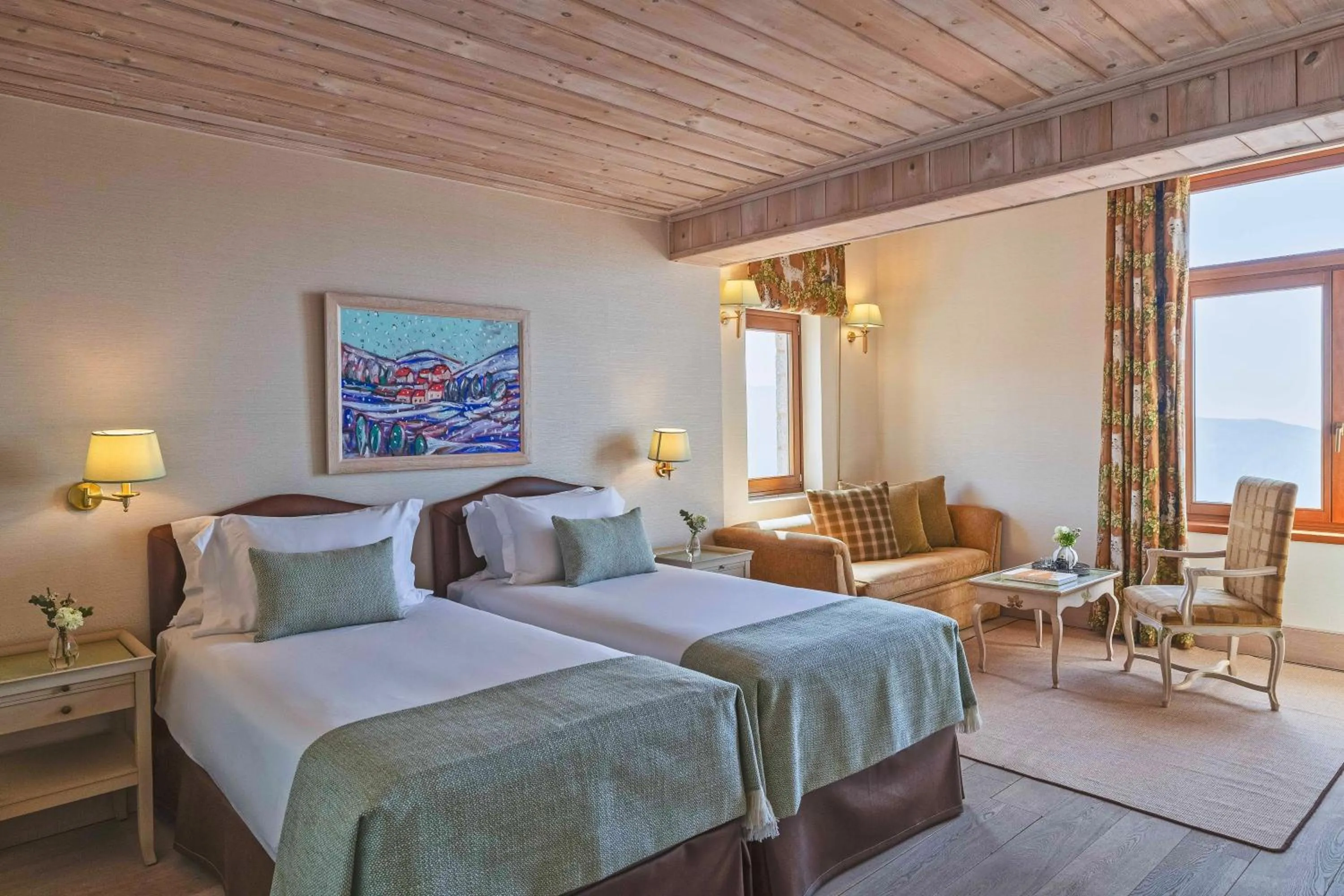 Bed in Santa Marina Arachova Resort & Spa