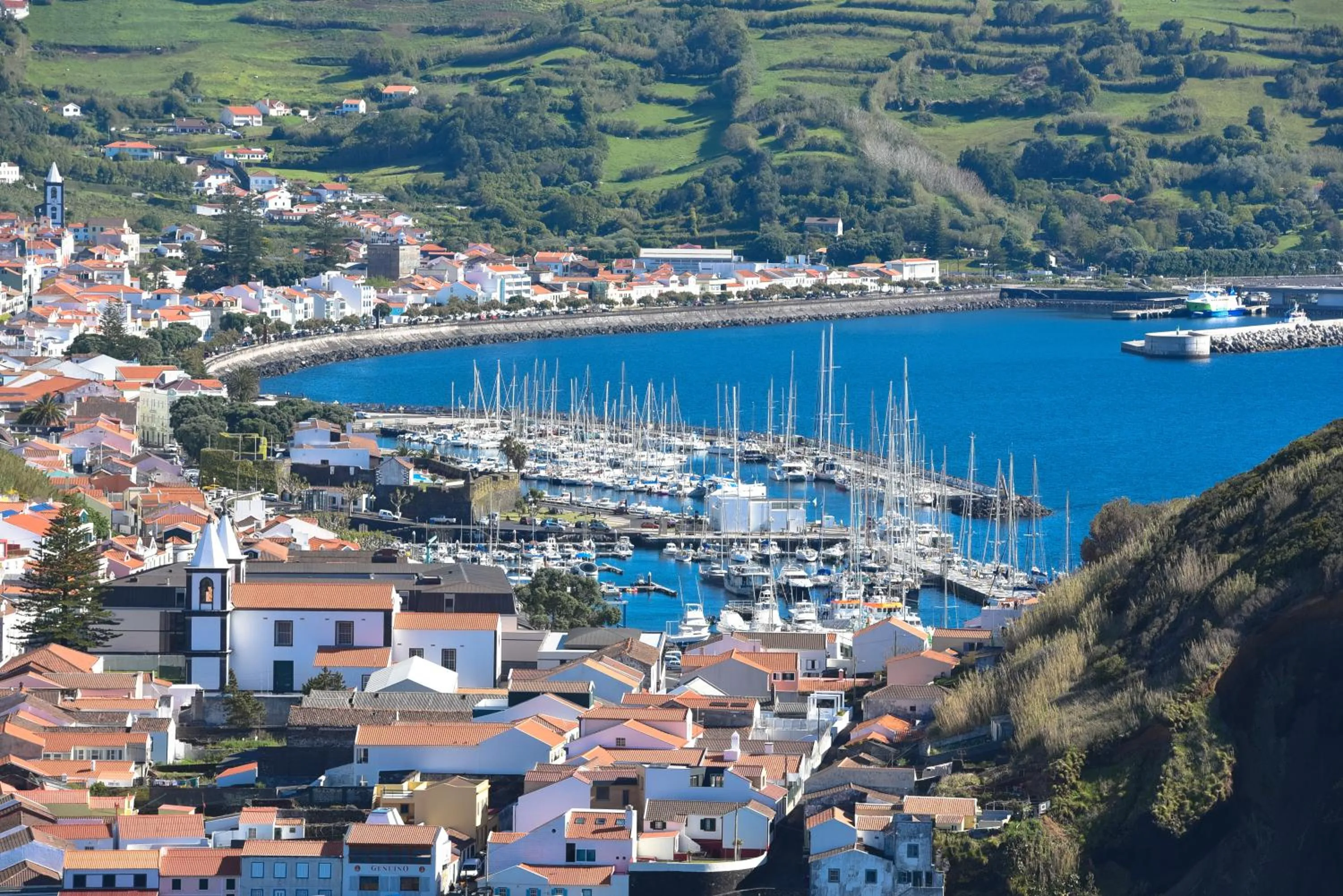 Natural landscape in Porto Pim Bay