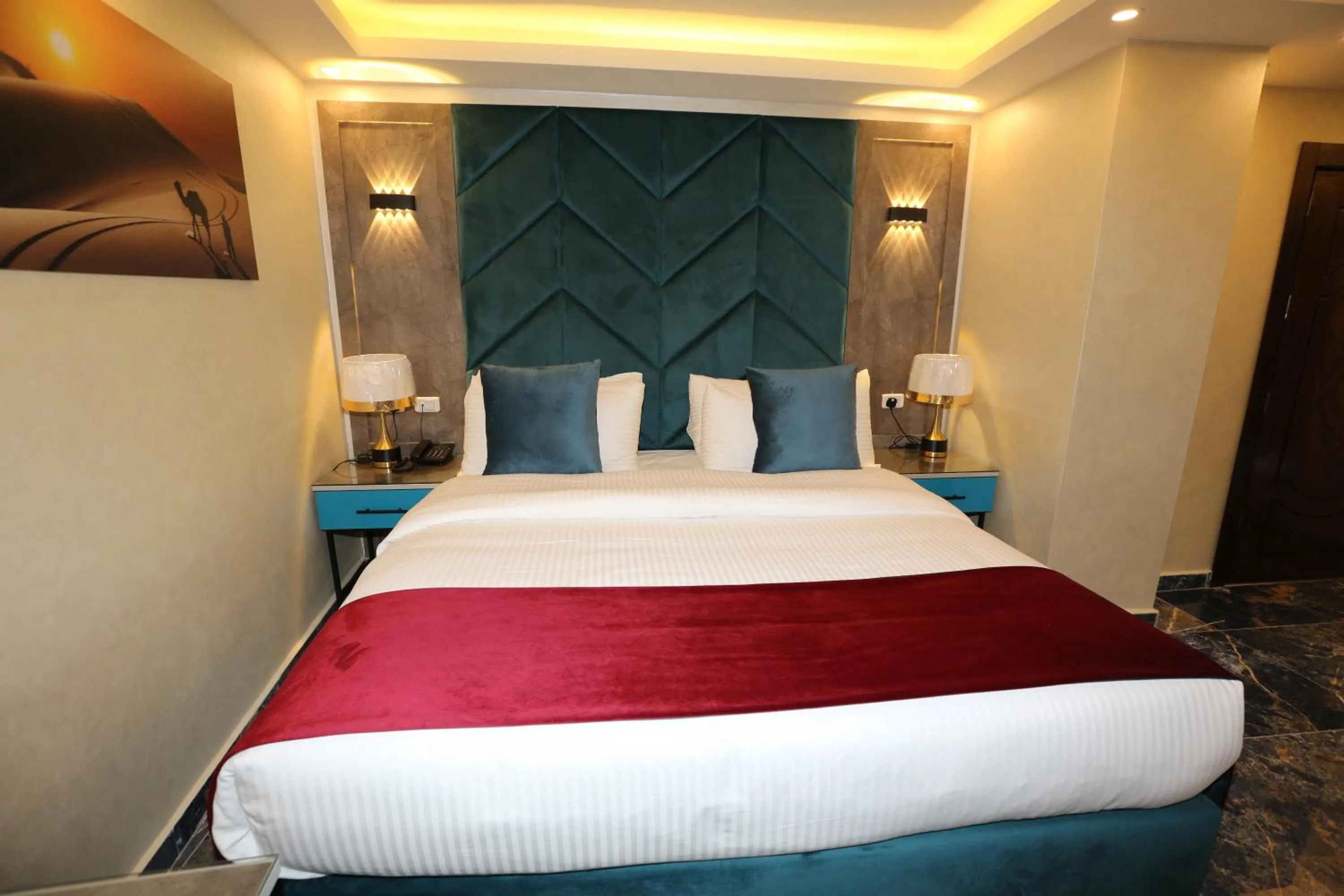 Bed in Petra Sella Hotel