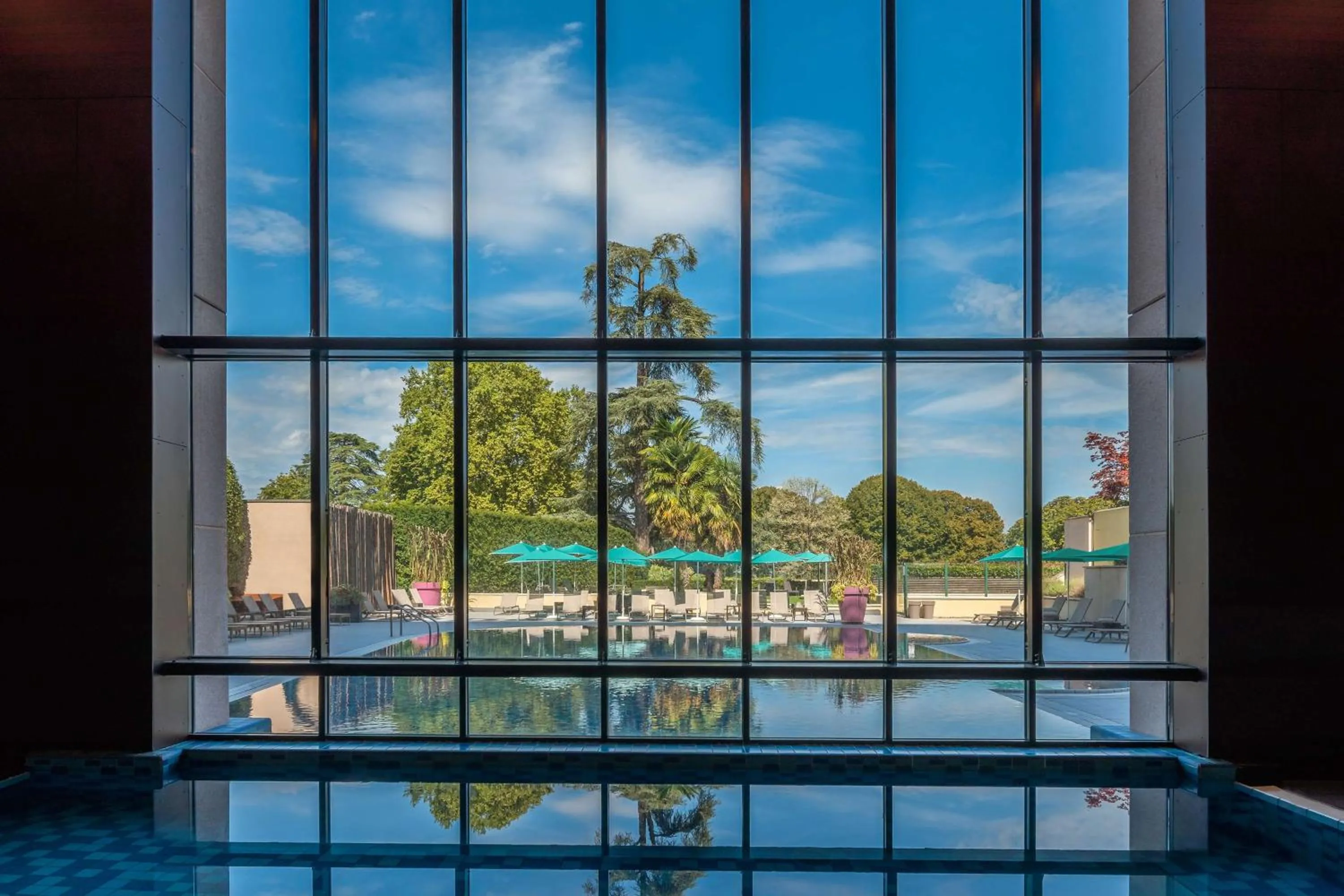 Pool view in Hilton Evian Les Bains