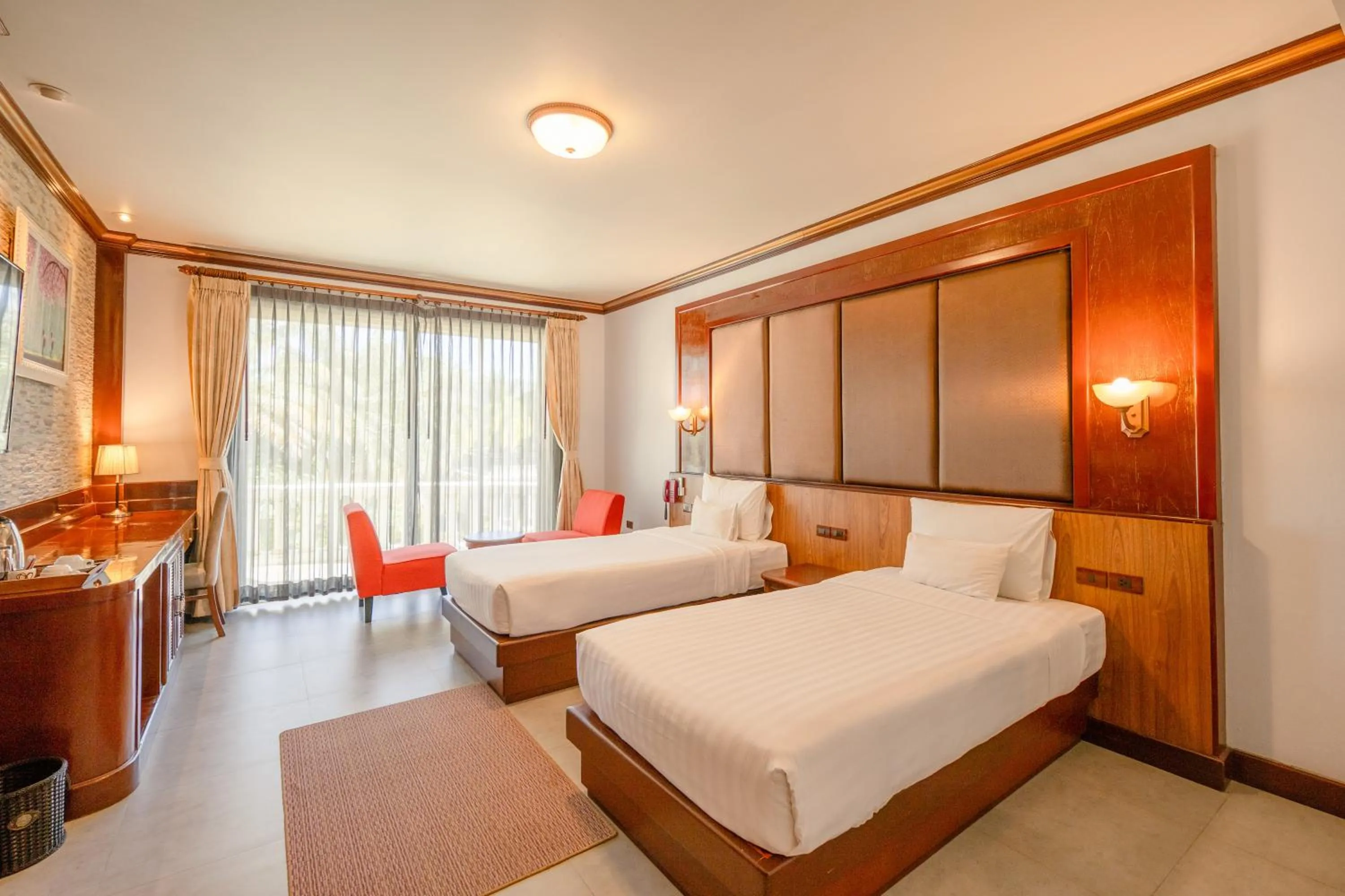Living room, Bed in Erawan Phangnga Hotel, Natai Beach