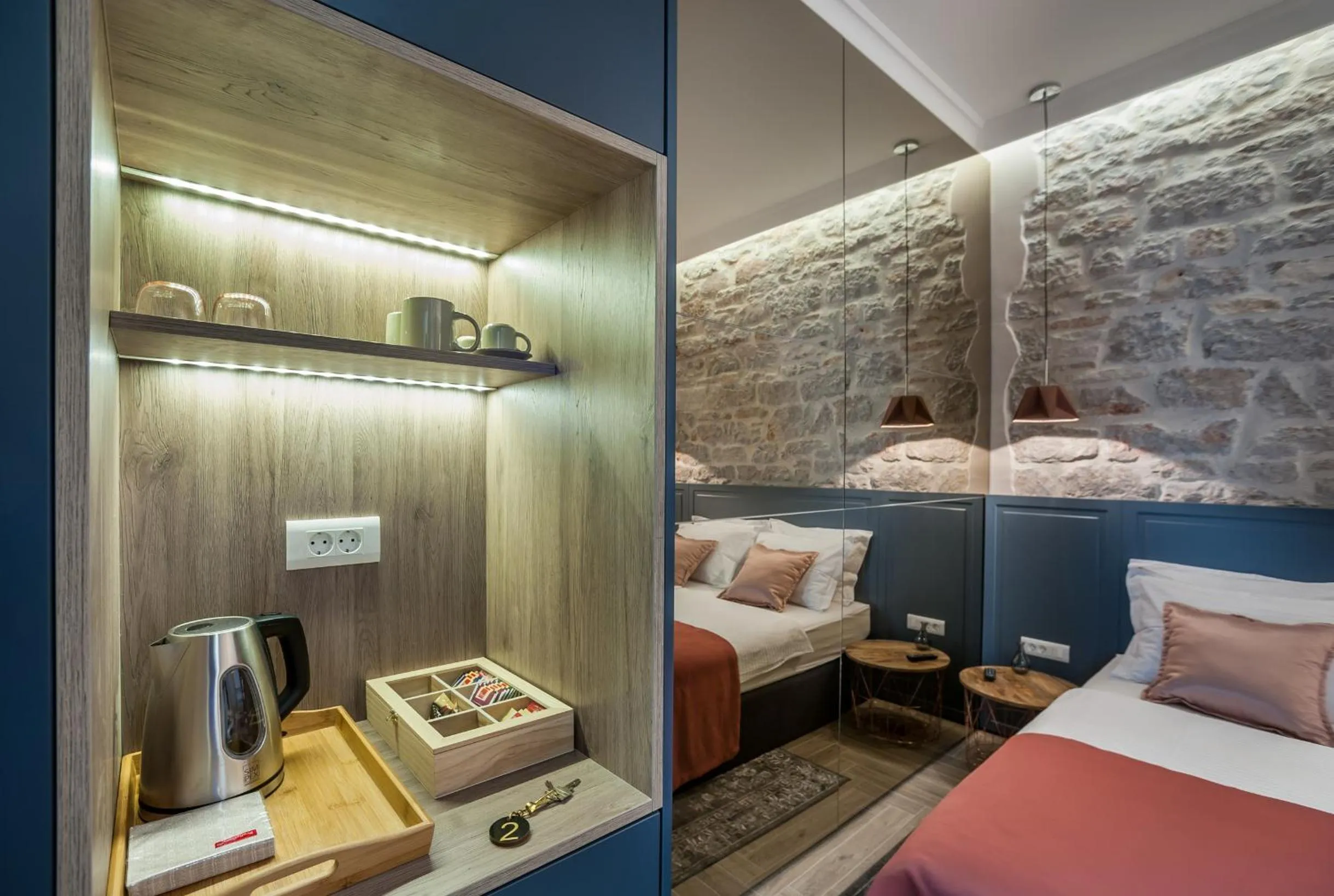 Coffee/tea facilities, Bed in Zadera Accommodation