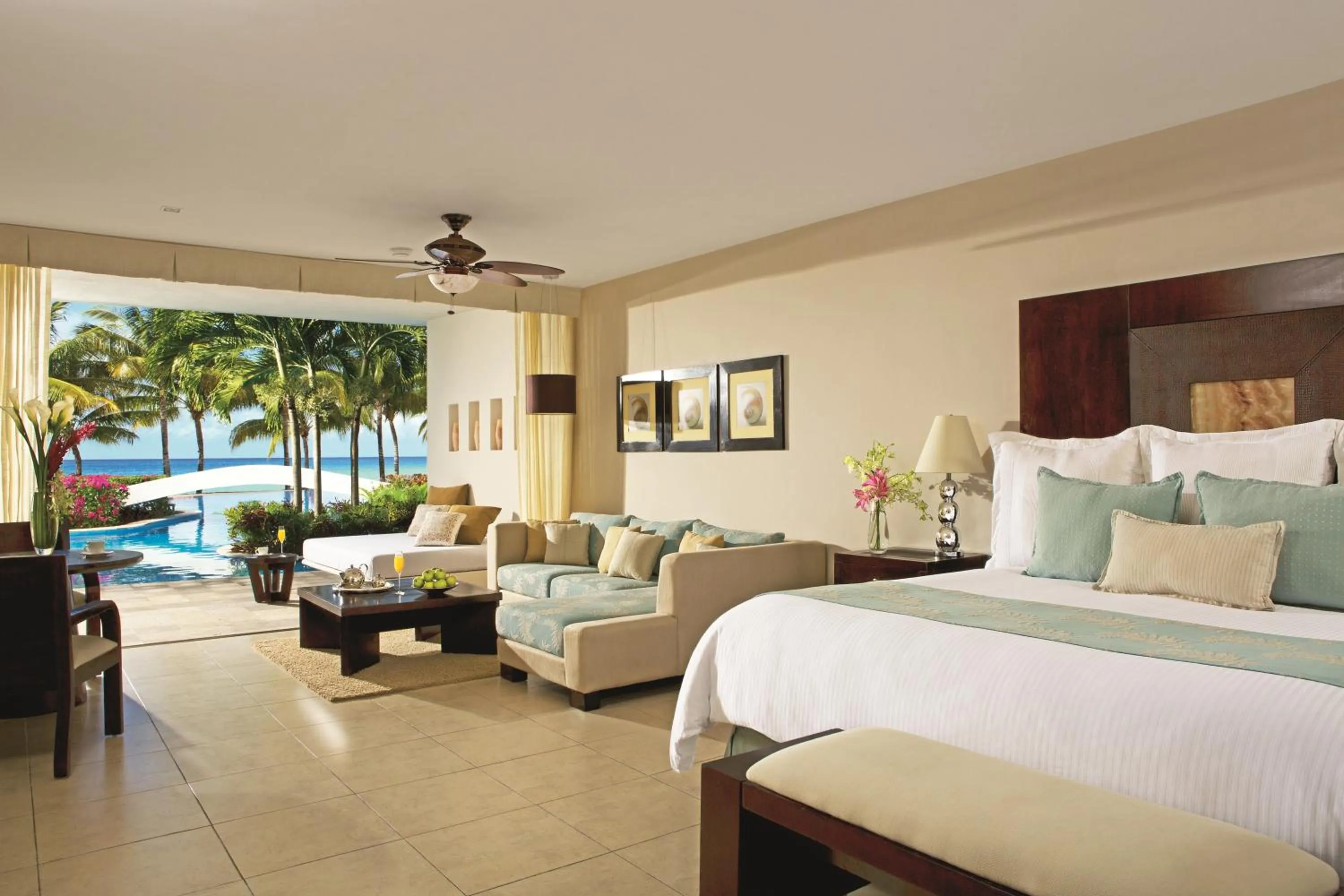 View (from property/room), Bed in Secrets Aura Cozumel - Adults Only