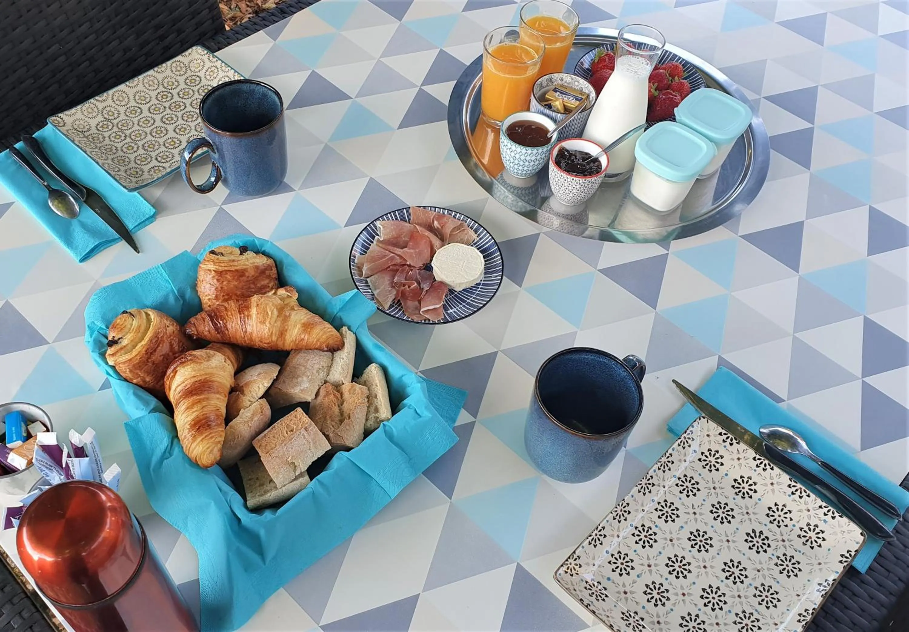 Continental breakfast in Le Clos de la Canéda