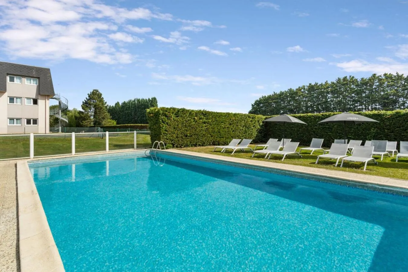 Pool view in Kyriad Deauville - St Arnoult