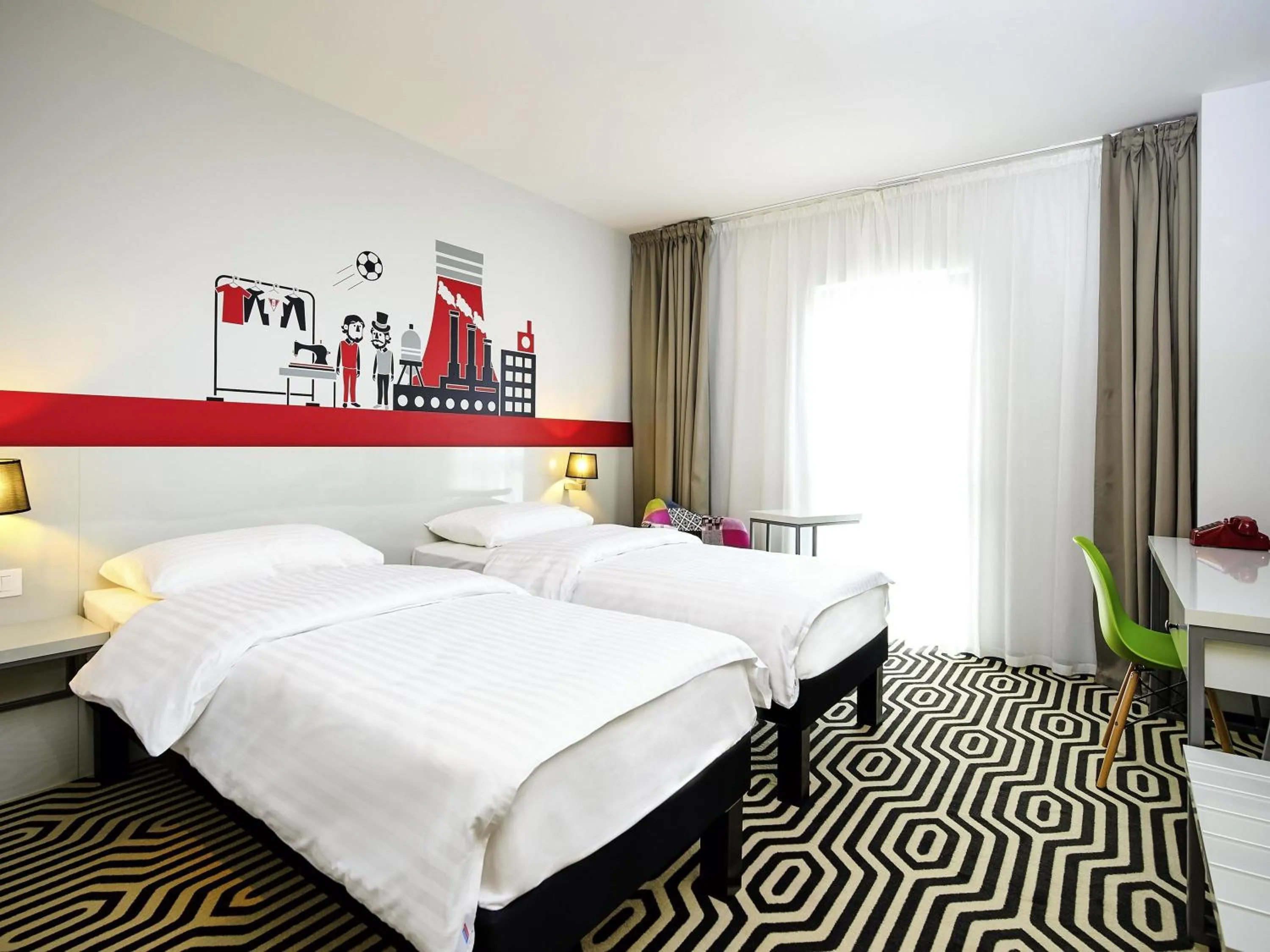 Bedroom, Bed in ibis Styles Arad