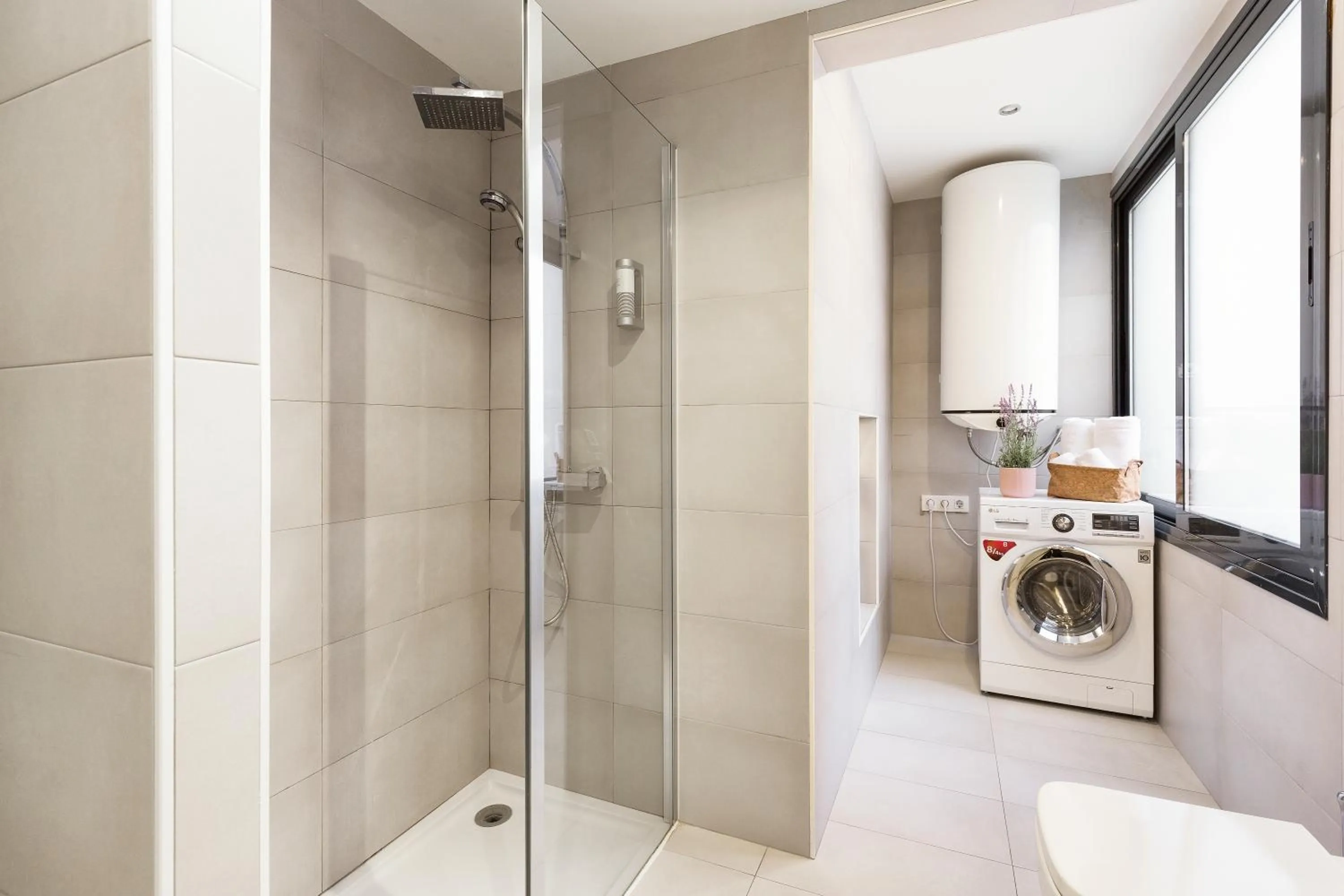 Bathroom in Modern Catalan Apartments by Olala Homes