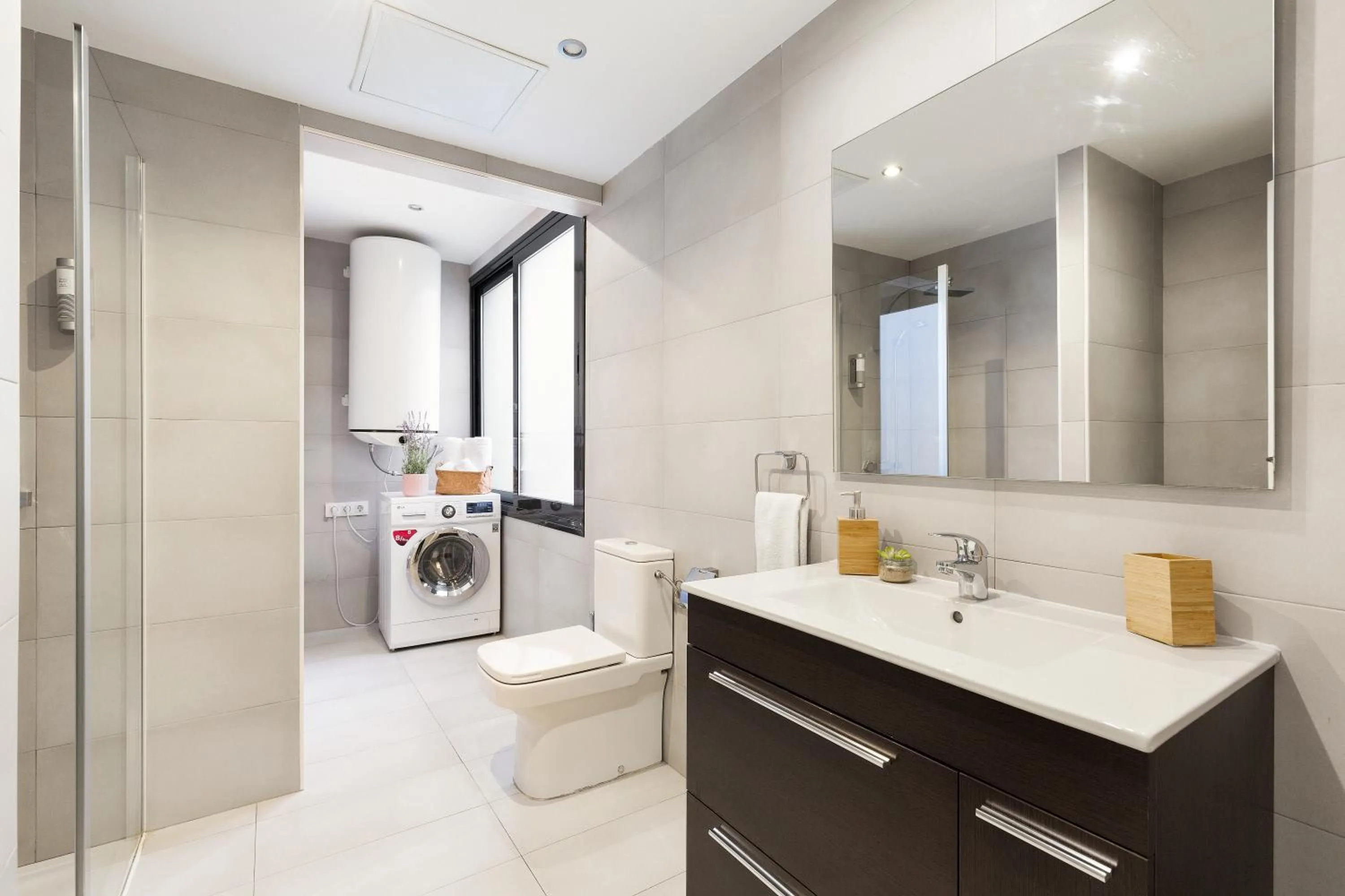 Bathroom in Modern Catalan Apartments by Olala Homes