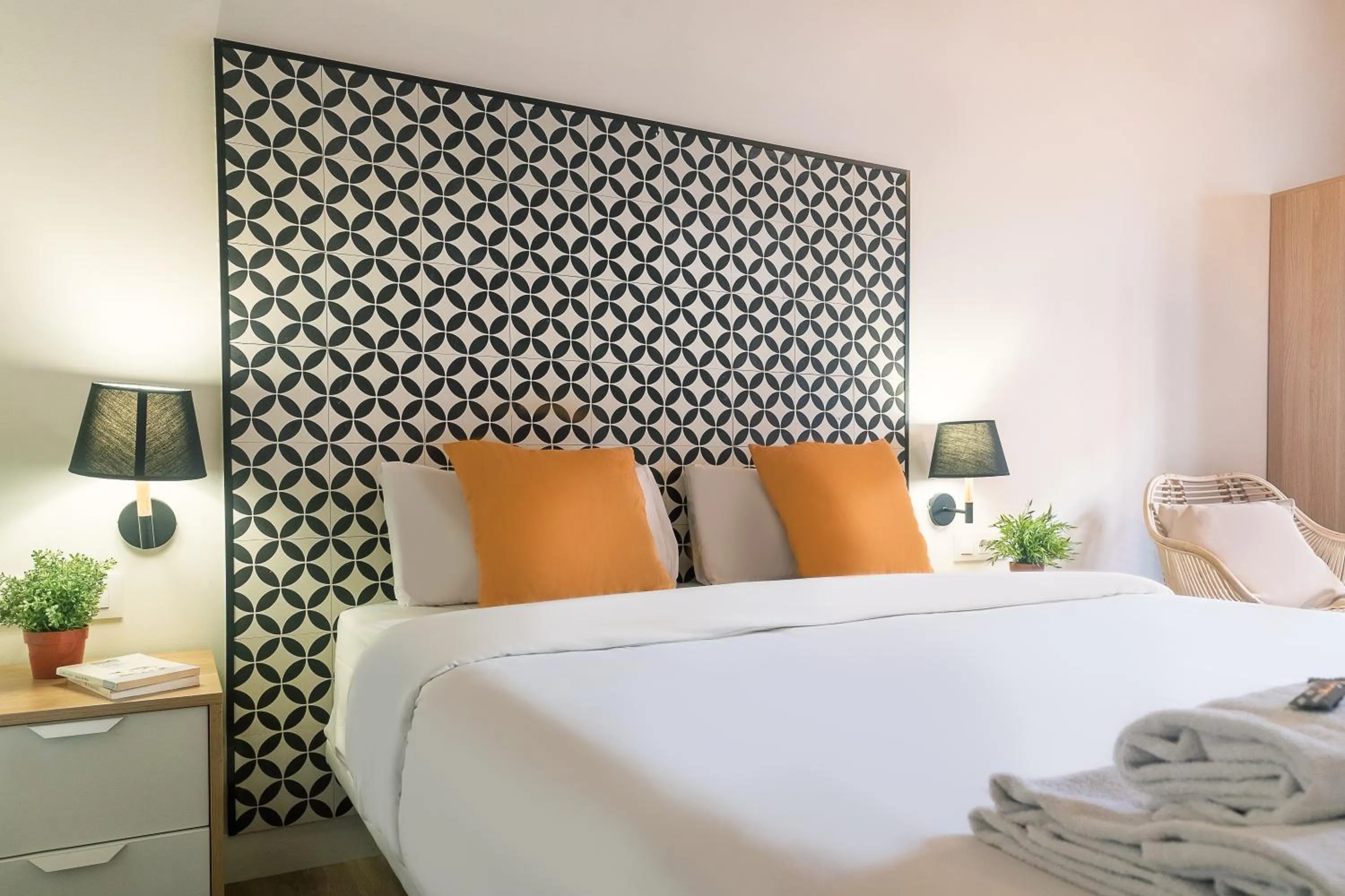 Bed in Modern Catalan Apartments by Olala Homes