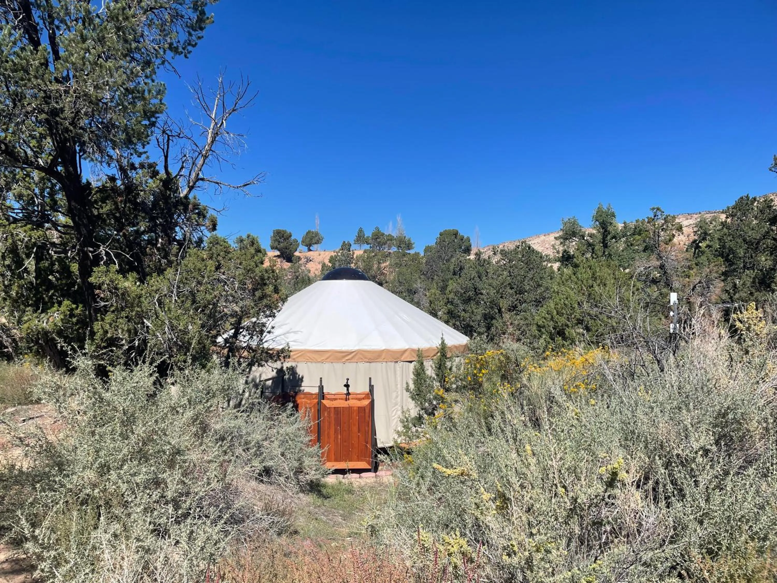 Shower in Escalante Yurts - Luxury Lodging