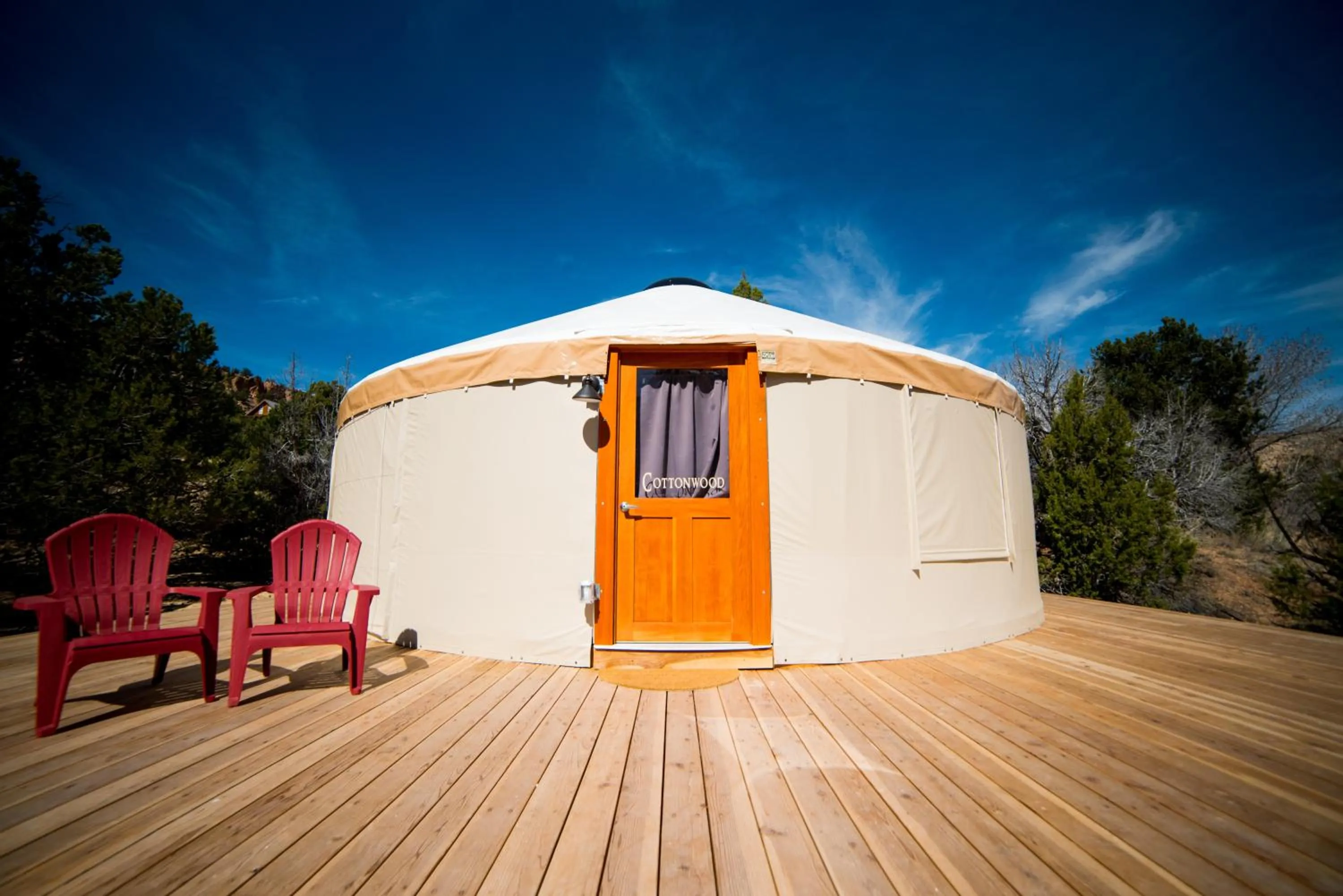 Facade/entrance in Escalante Yurts - Luxury Lodging