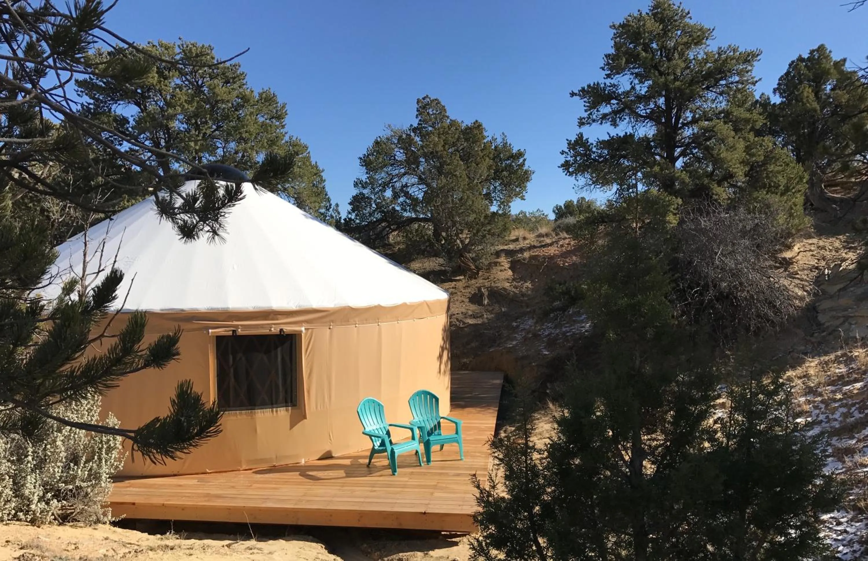 Patio in Escalante Yurts - Luxury Lodging