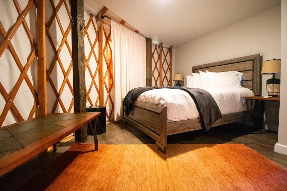 Bed in Escalante Yurts - Luxury Lodging