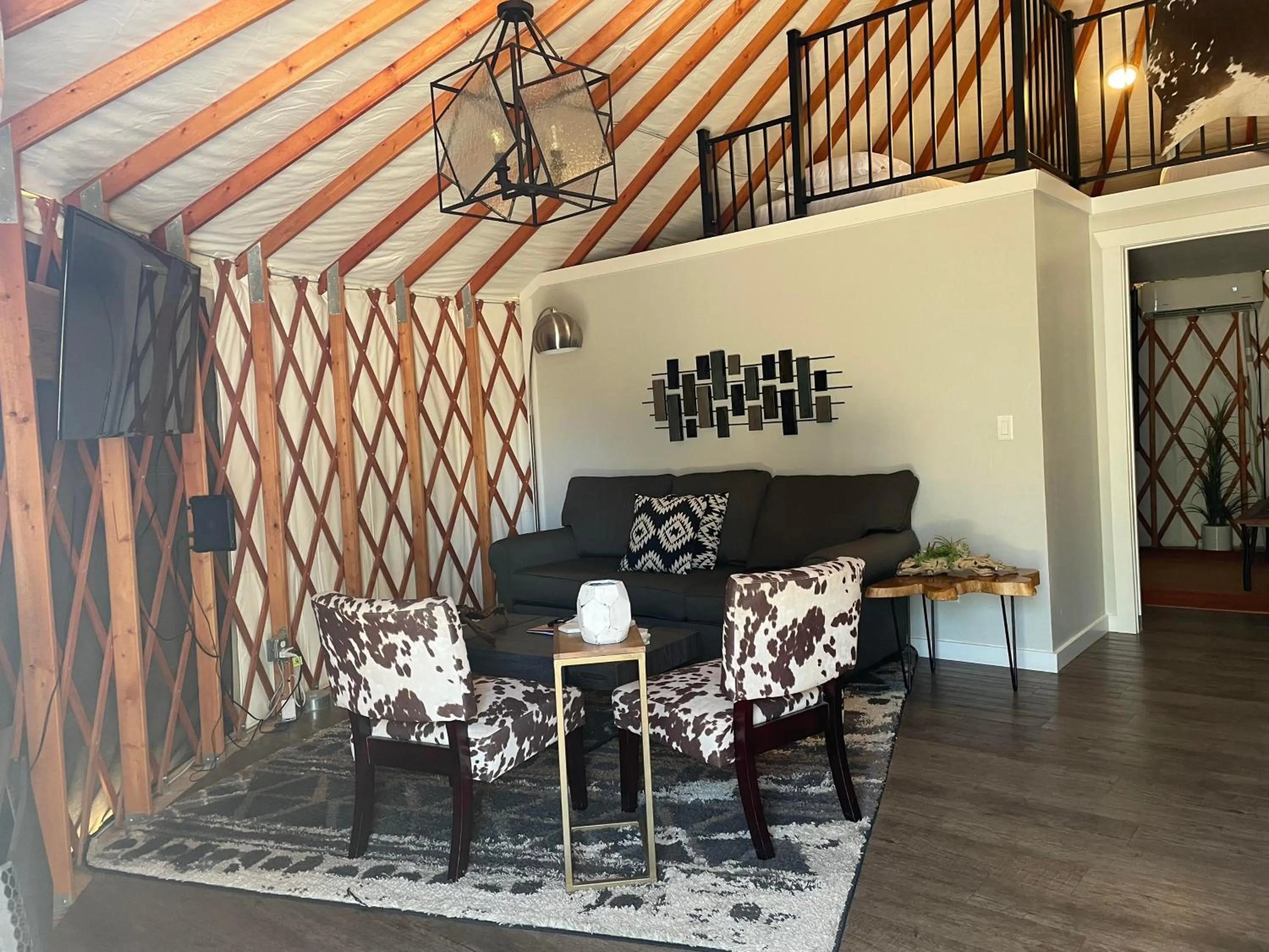 Living room in Escalante Yurts - Luxury Lodging