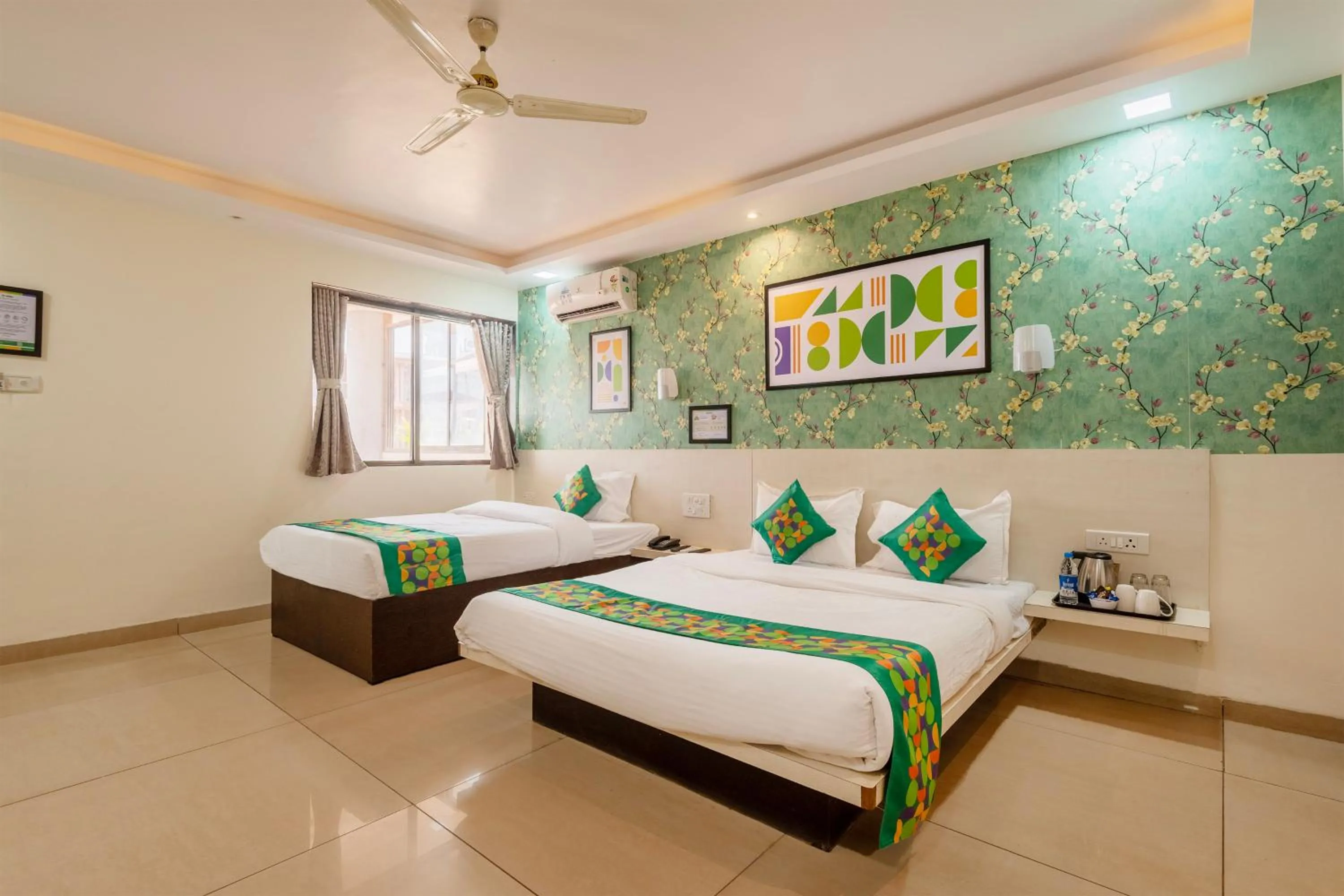 Bedroom, Bed in Treebo Kuber Palace with Swimming Pool
