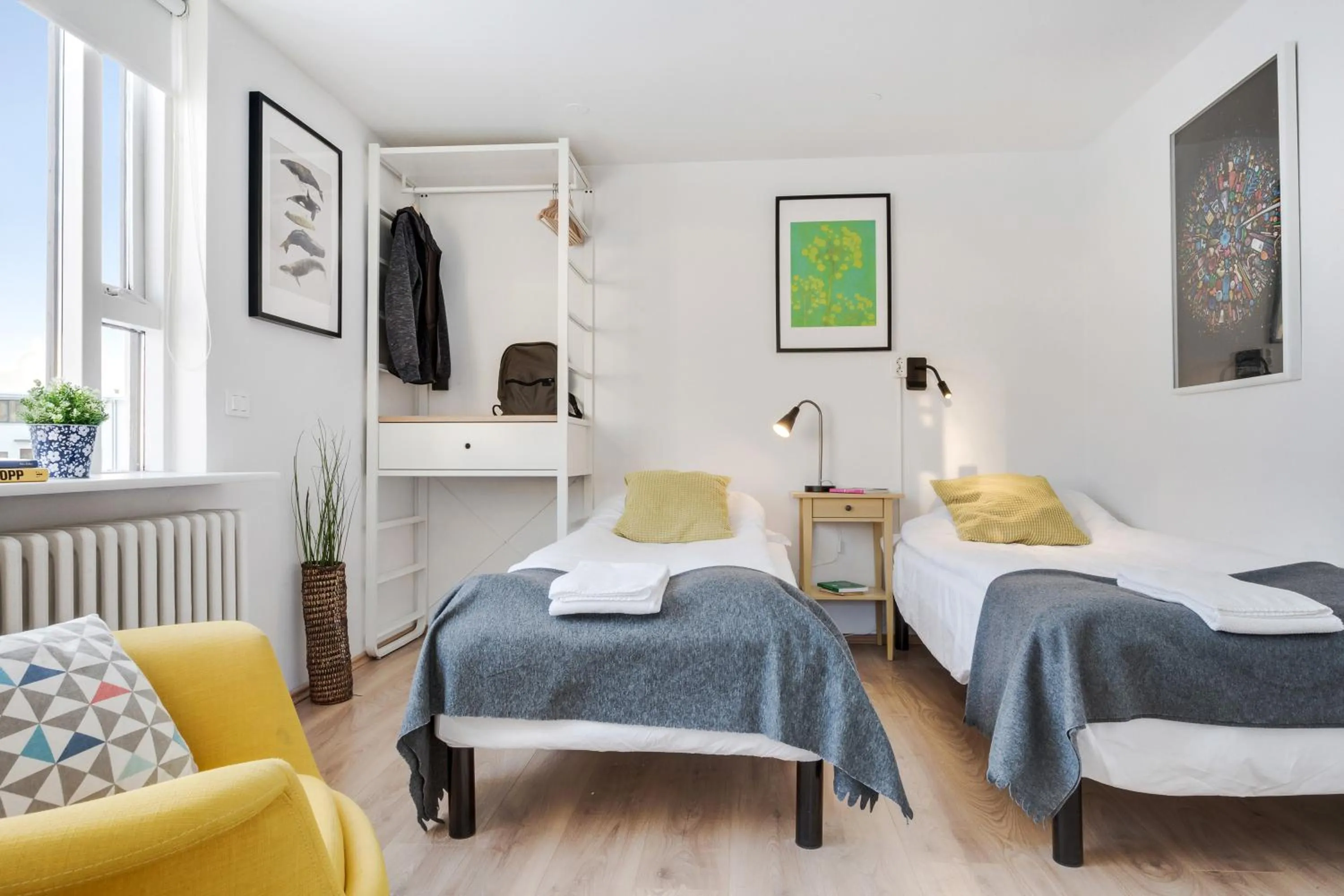 Bed in Lækur Guesthouse