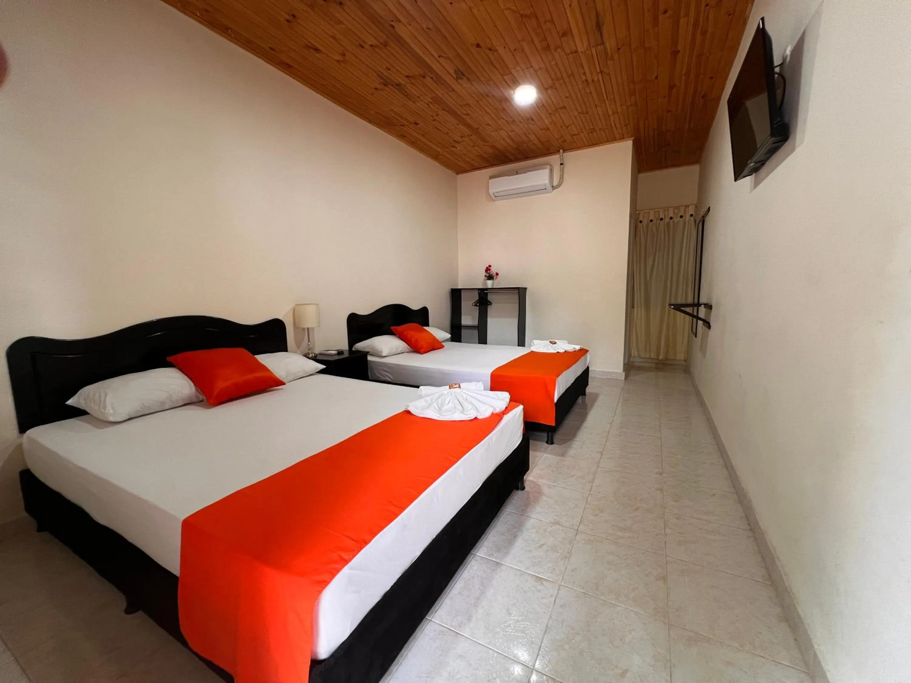 Bed in Hotel Colonial Villavieja