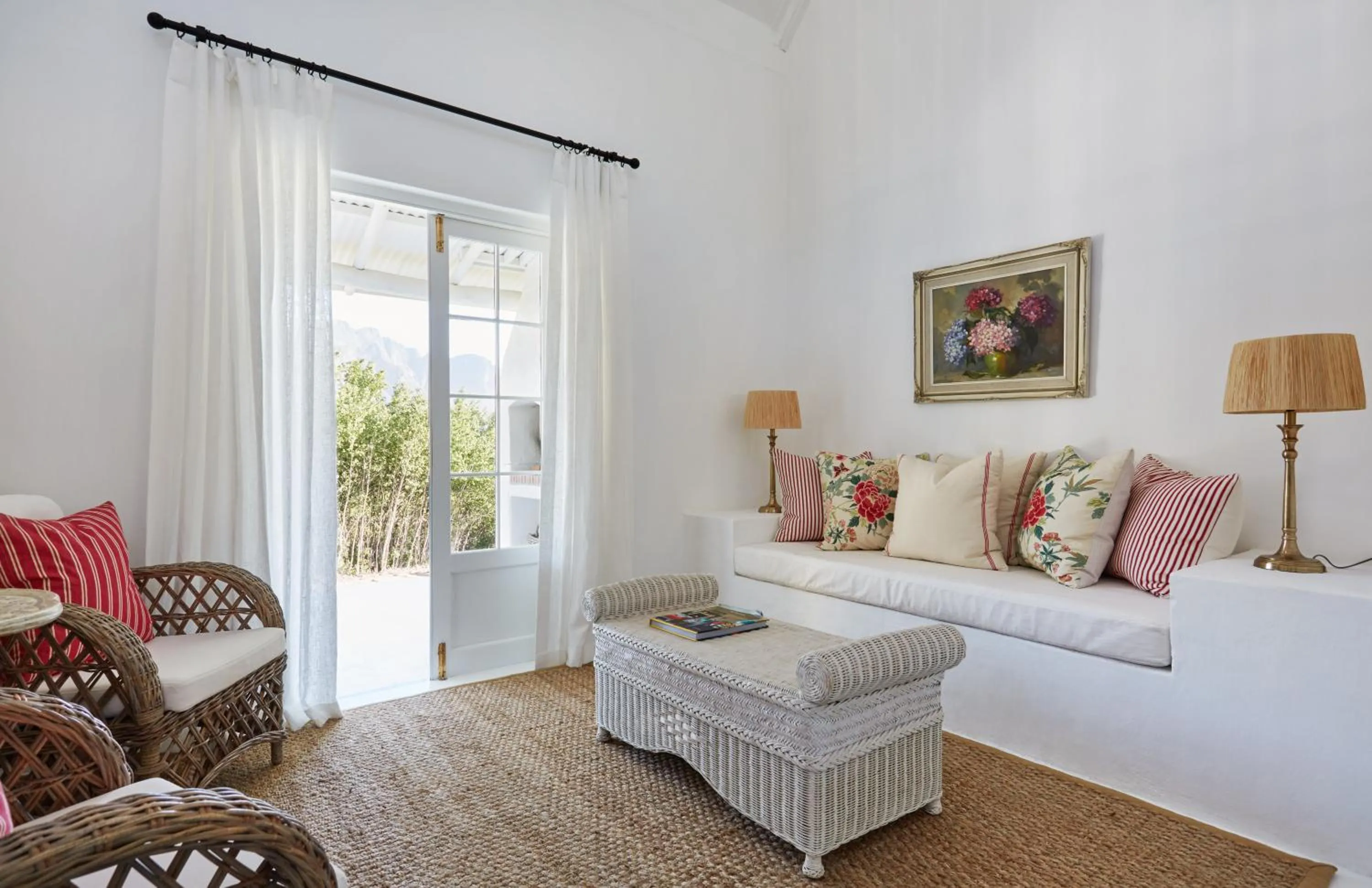 Seating area in La Cotte Forest Cottages