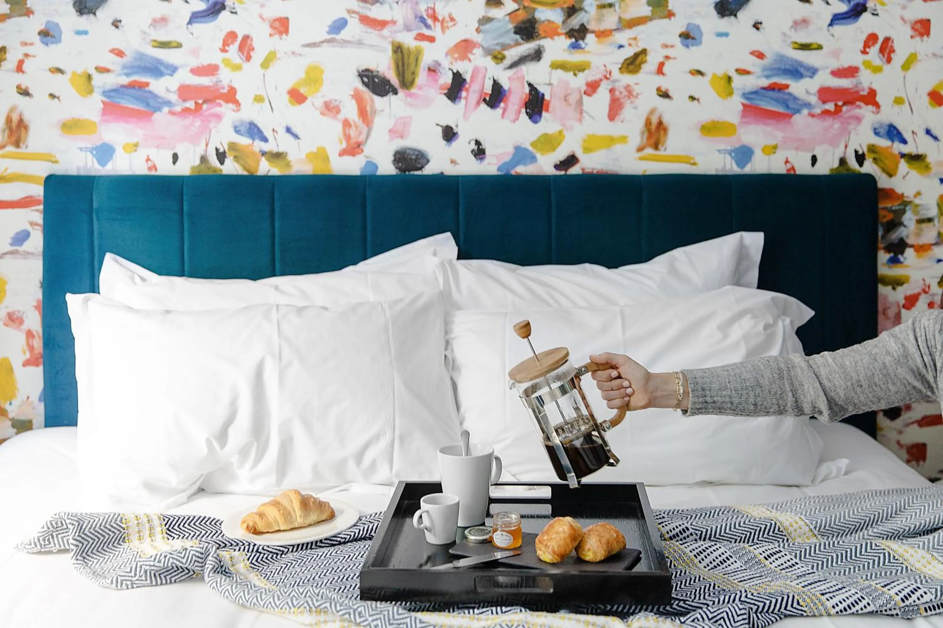 Decorative detail, Bed in The Lodge Hotel - Putney