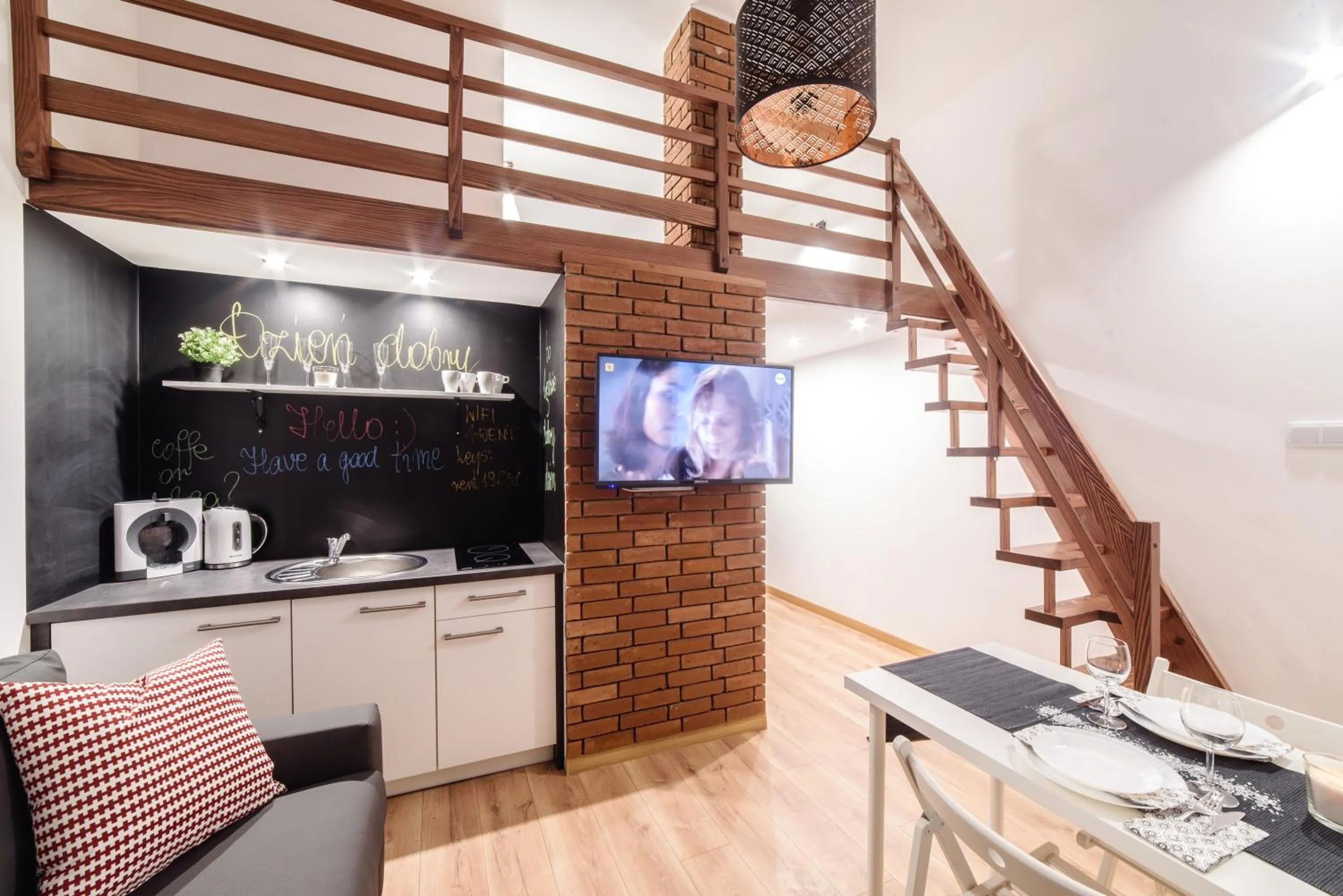 Photo of the whole room in 2 Nights Apartments - great location, right next to Main Rail and Bus Station, 10 min to Main Square by foot