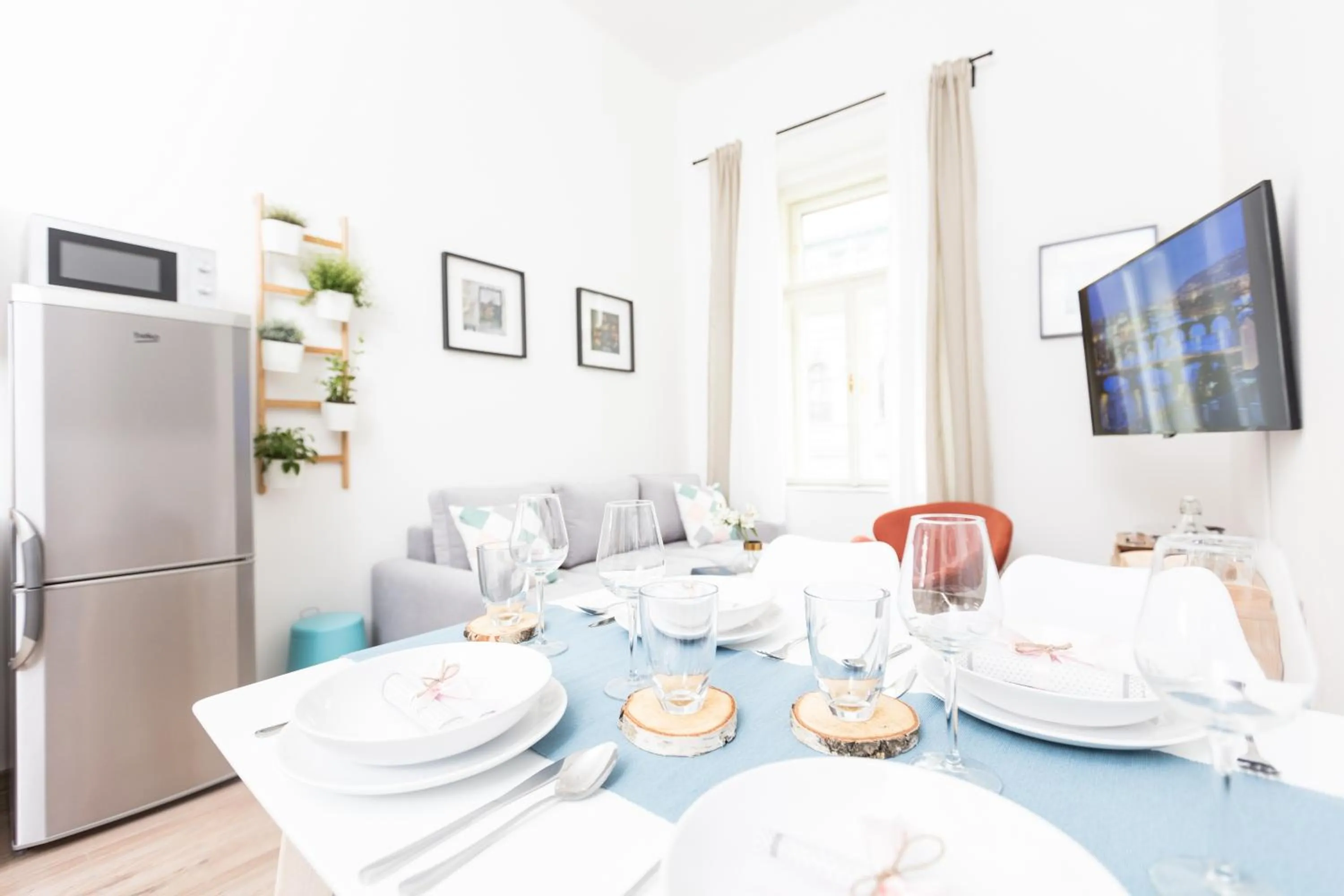 Seating area in Chill apartments