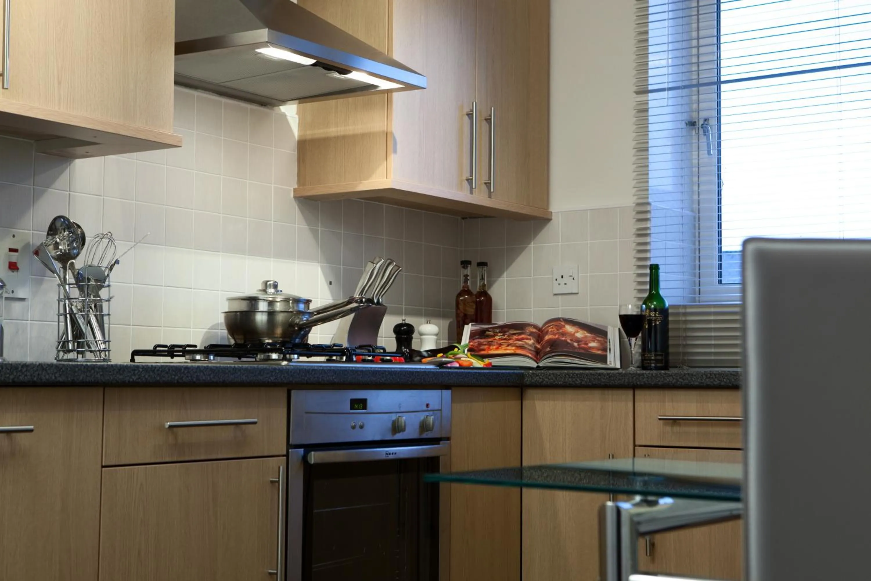 Kitchen or kitchenette in The Spires Serviced Apartments Aberdeen
