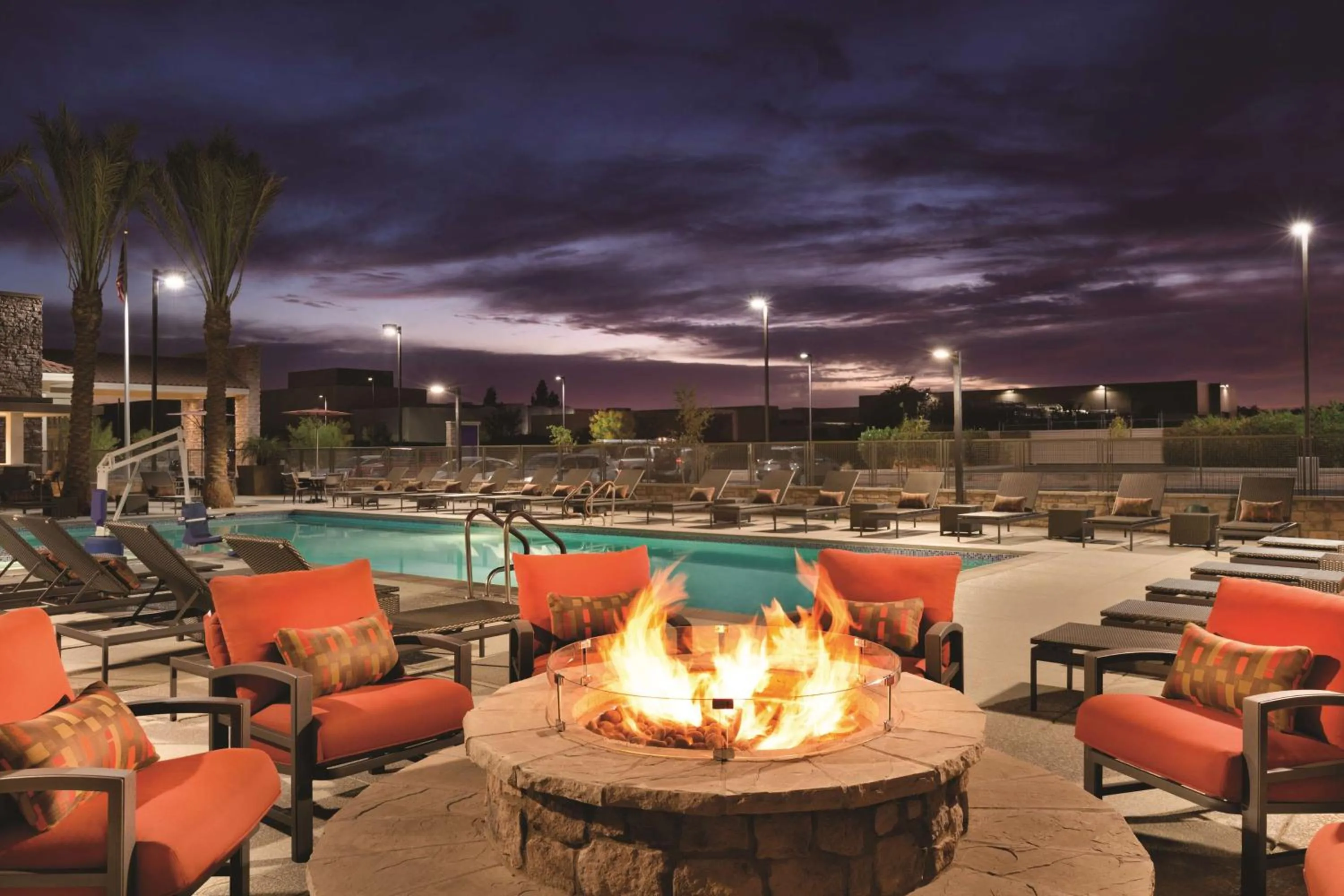 Pool view in Home2 Suites By Hilton Phoenix-Tempe University Research Park