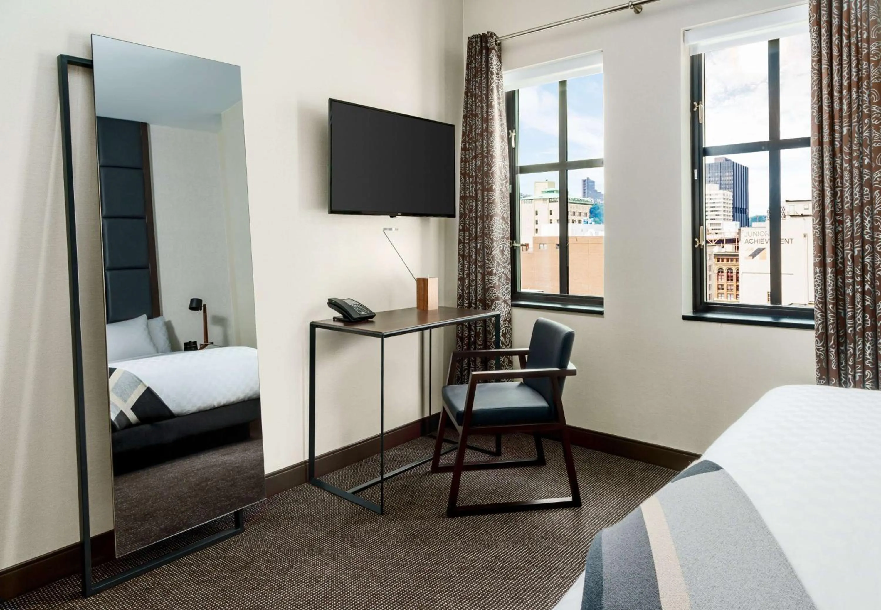 Bedroom, Bed in Joinery Hotel Pittsburgh, Curio Collection by Hilton