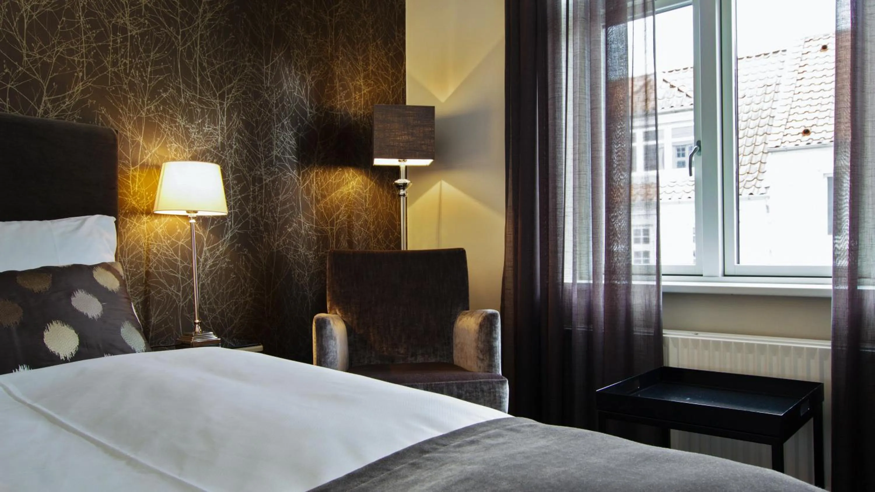 Bedroom, Bed in Hotel Kronjylland