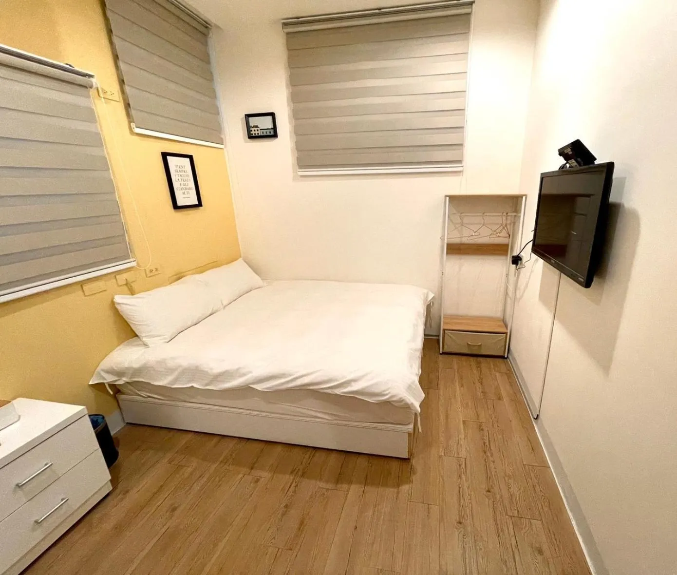 TV and multimedia, Bed in 淡水民宿-台北Yes Hotel