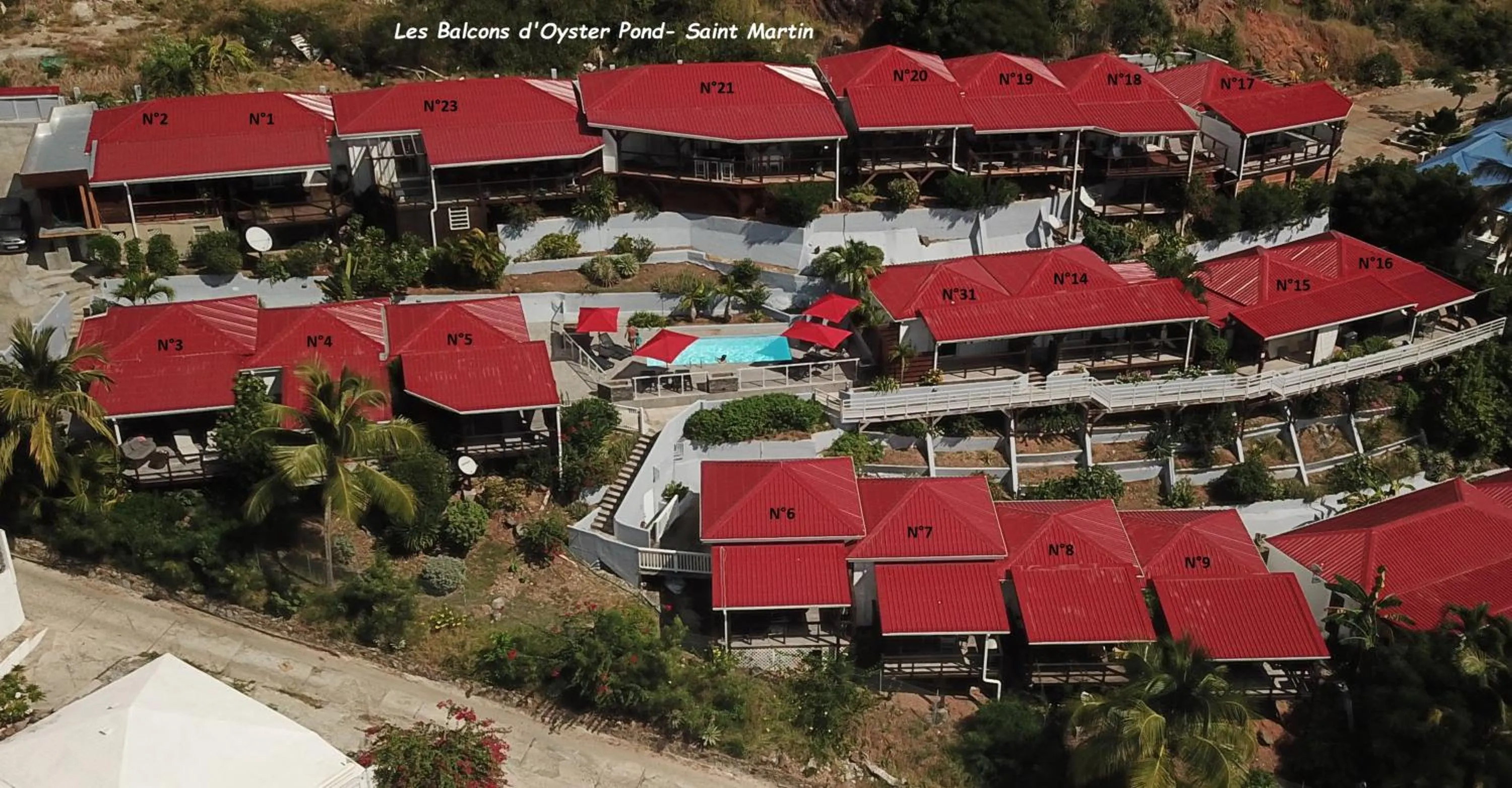 Bird's eye view in Les Balcons d'Oyster Pond