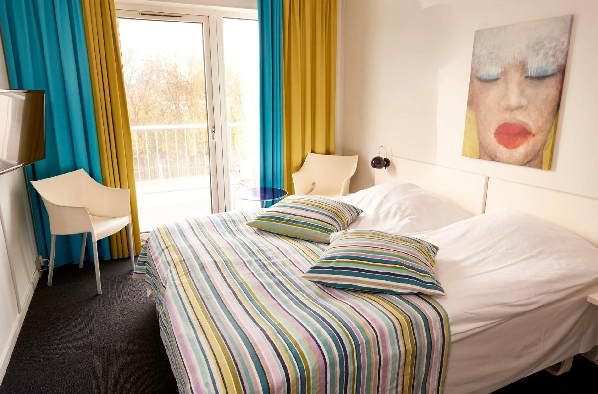 Bed in Hotel Faaborg Fjord