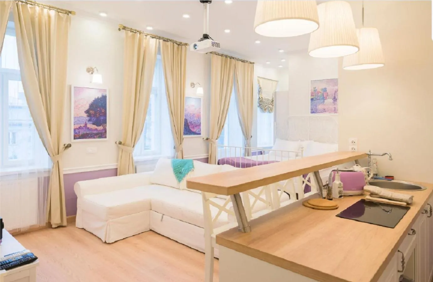 Living room, Bed in Revelton Suites Tallinn