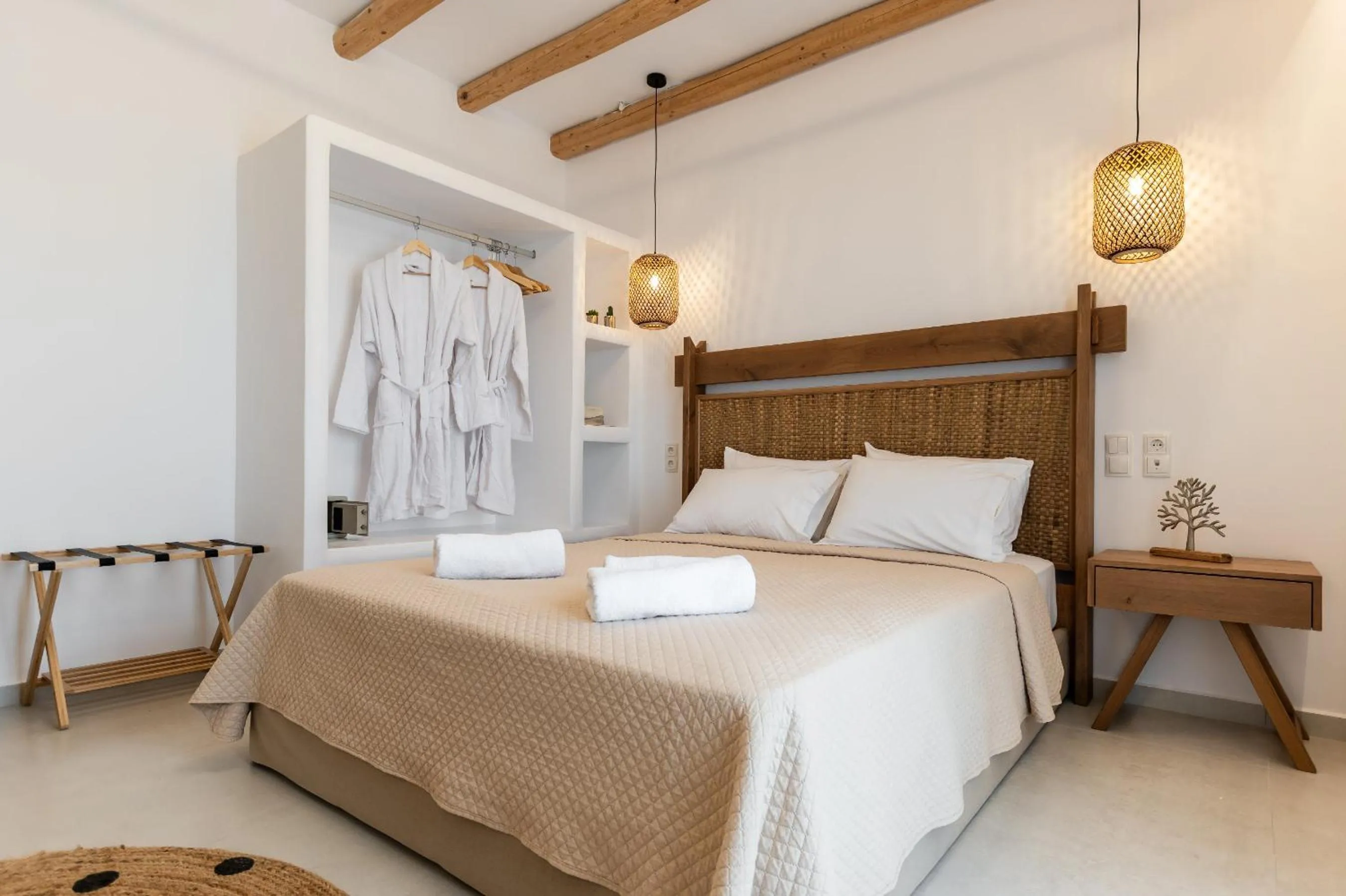 Bed in Birikos Hotel & Suites