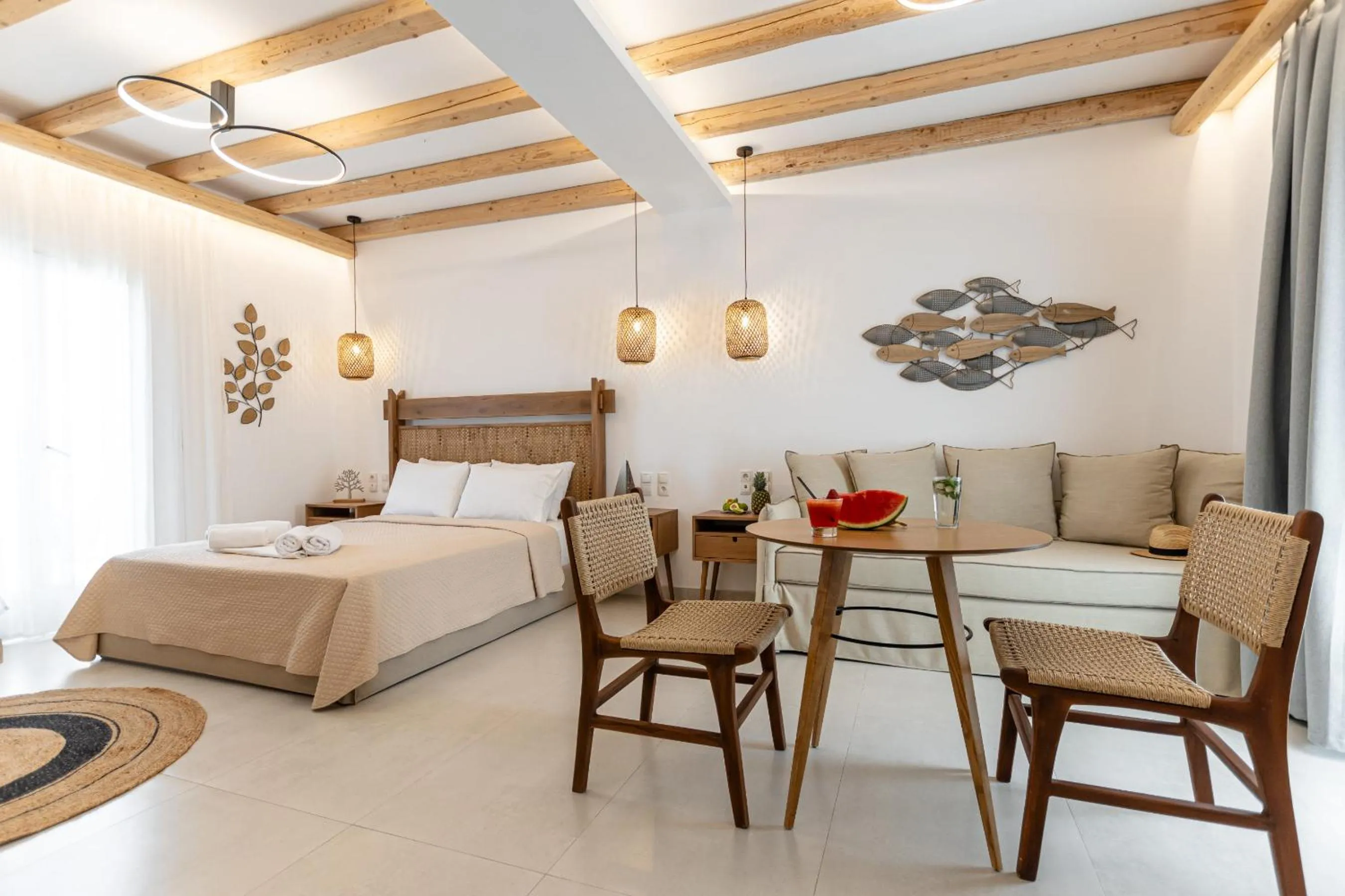 Bed in Birikos Hotel & Suites