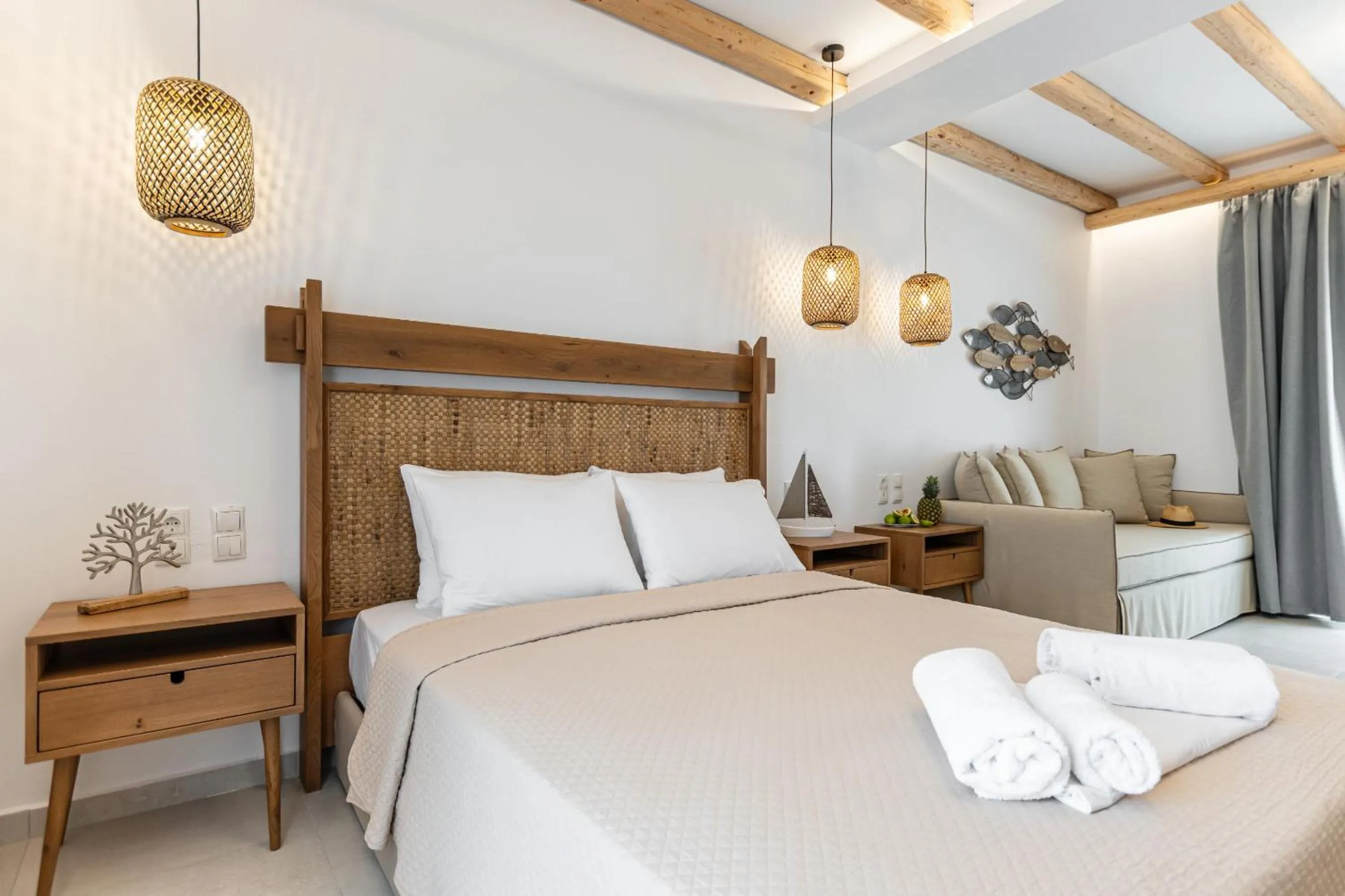 Bed in Birikos Hotel & Suites