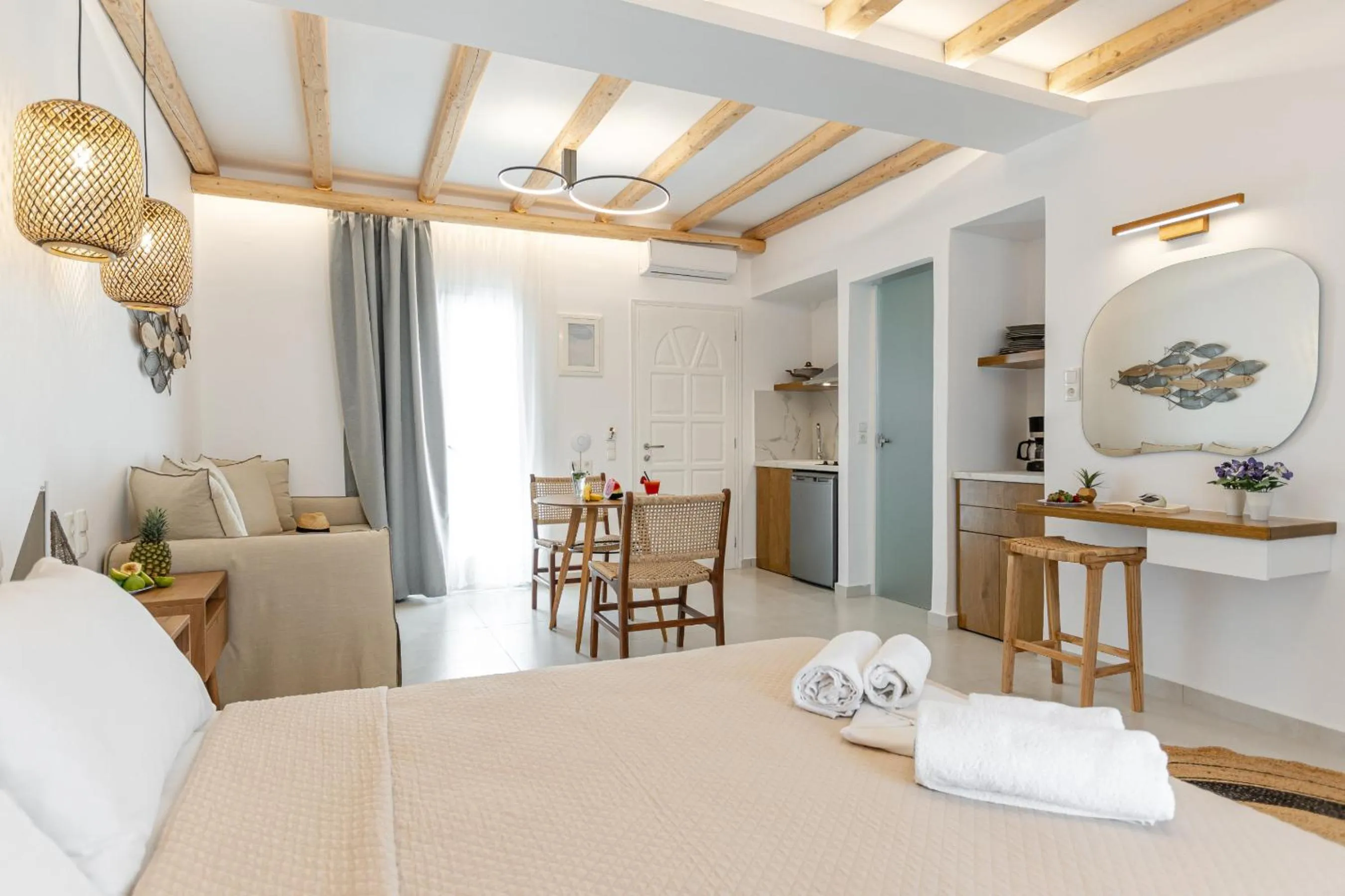 Bed in Birikos Hotel & Suites