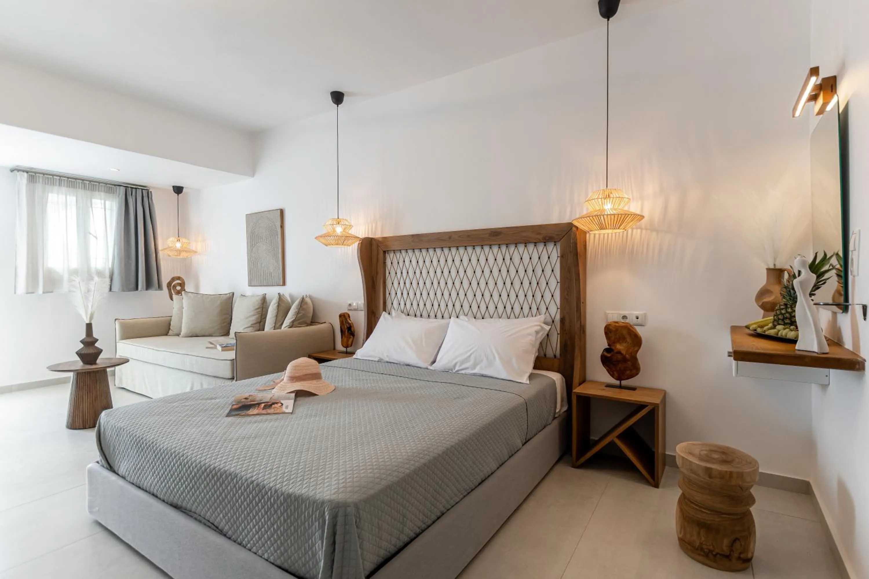 Bed in Birikos Hotel & Suites