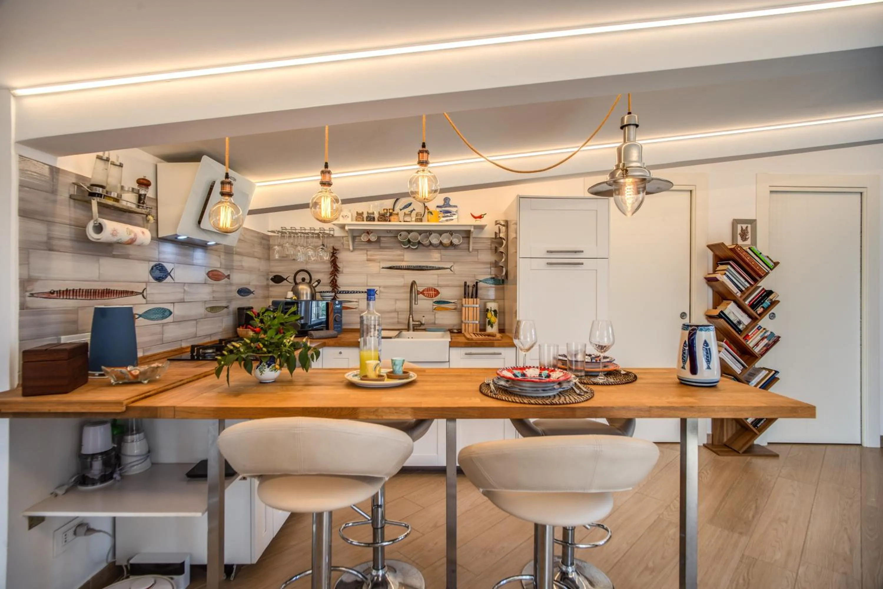Kitchen or kitchenette in Villa Caruso with Private Pool