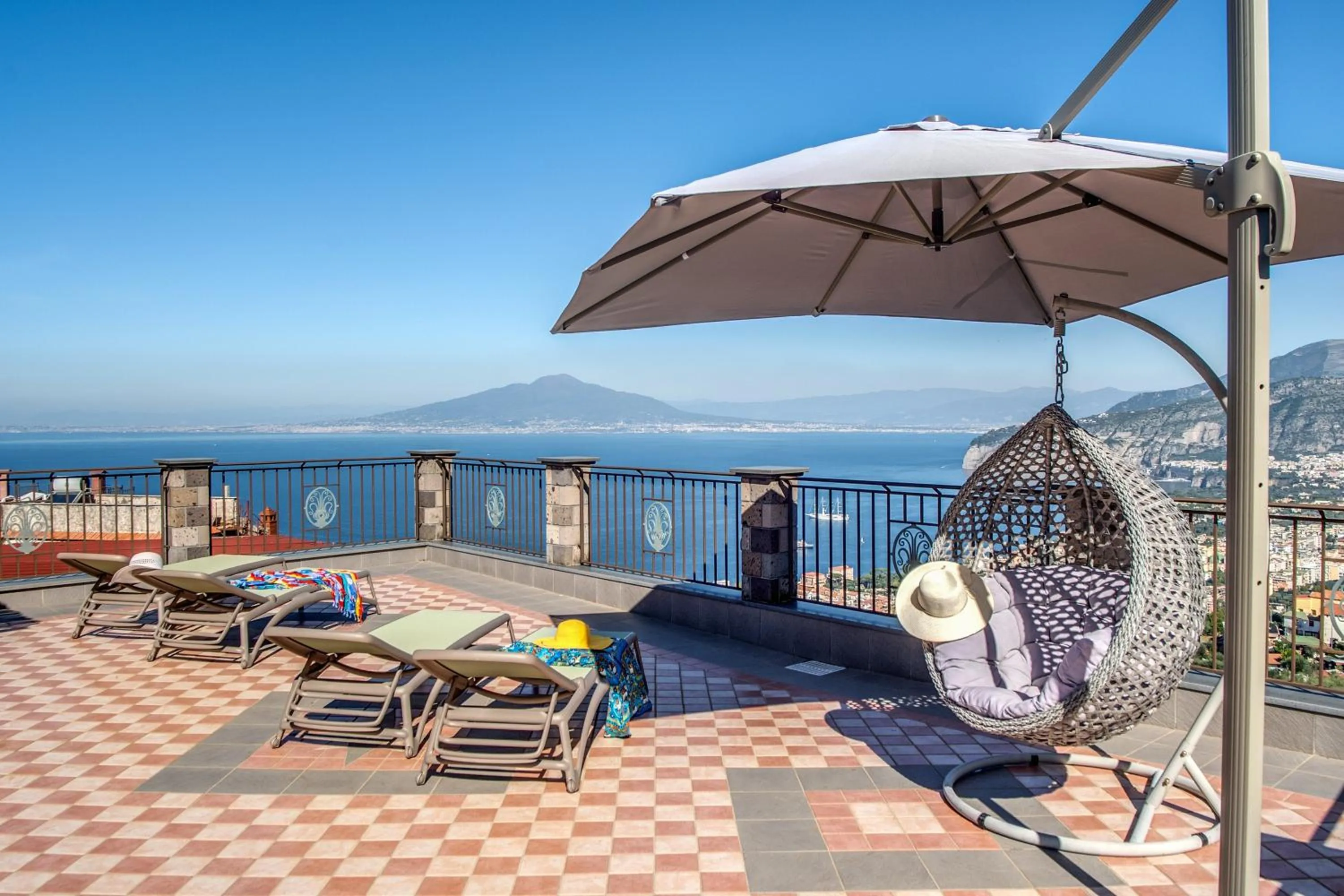 Balcony/Terrace in Villa Caruso with Private Pool