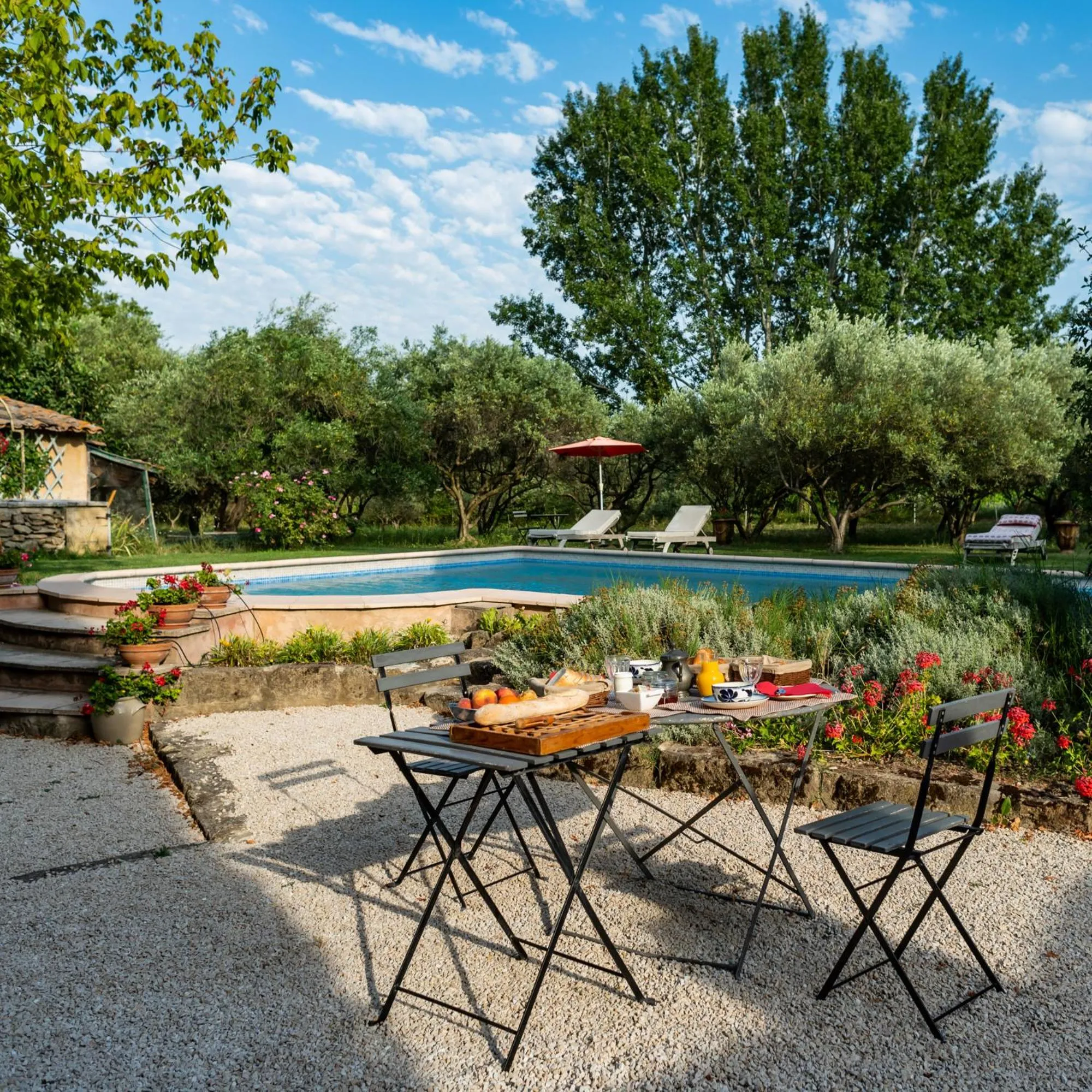 Garden view in Mas de l'arrivette