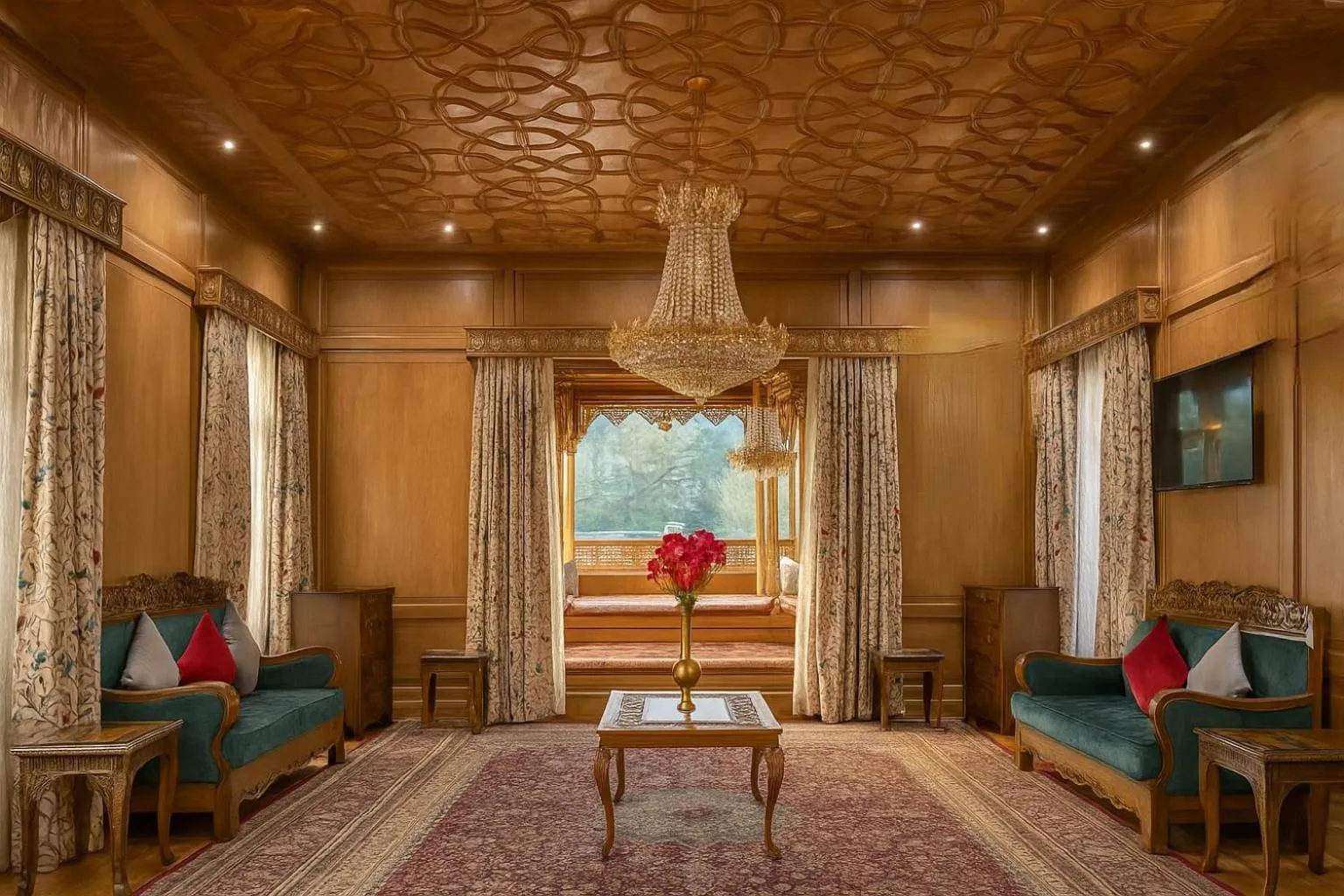 Seating area in Nazneen Group Of Houseboats