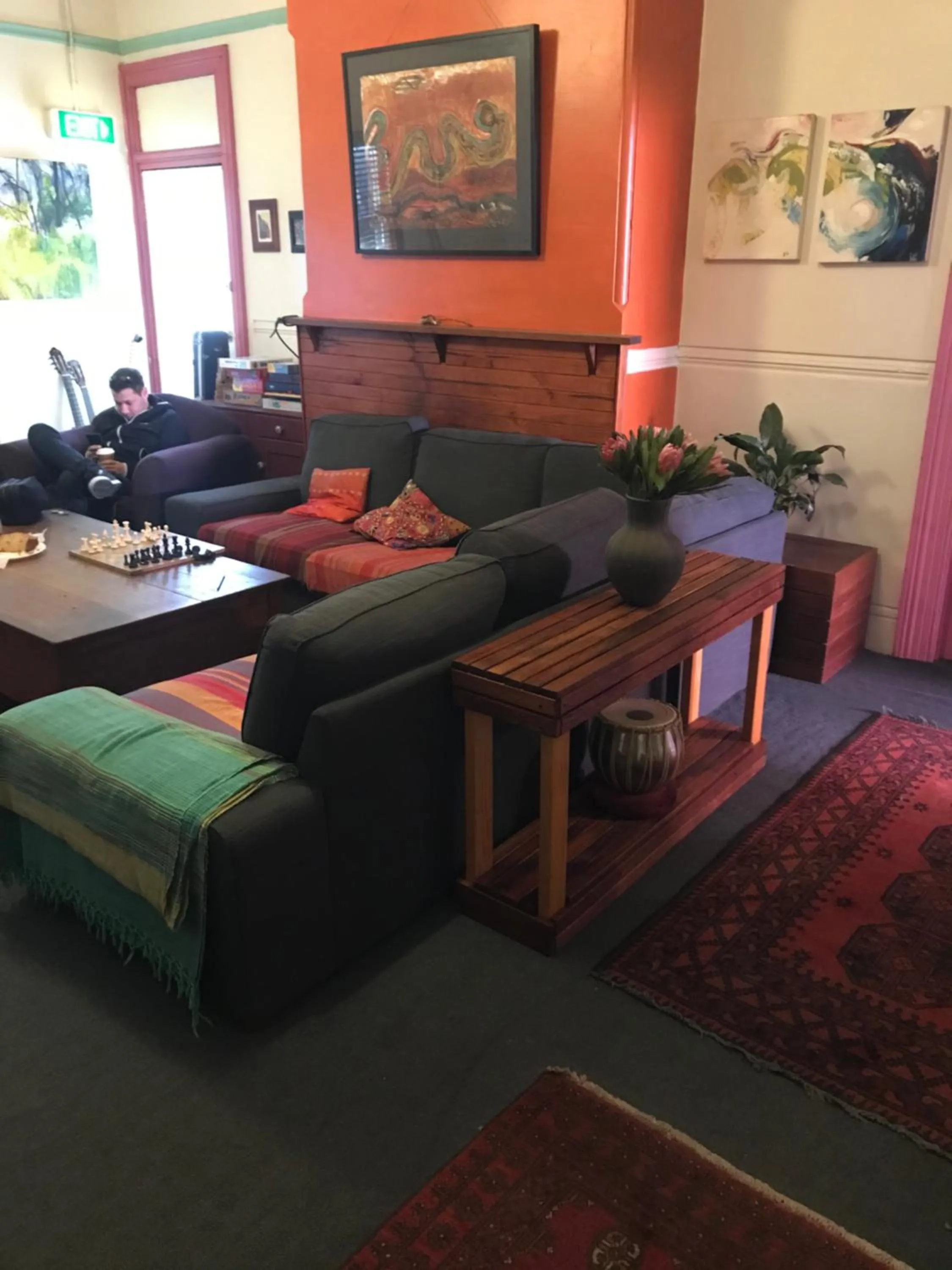 Living room in Flying Fox Backpackers